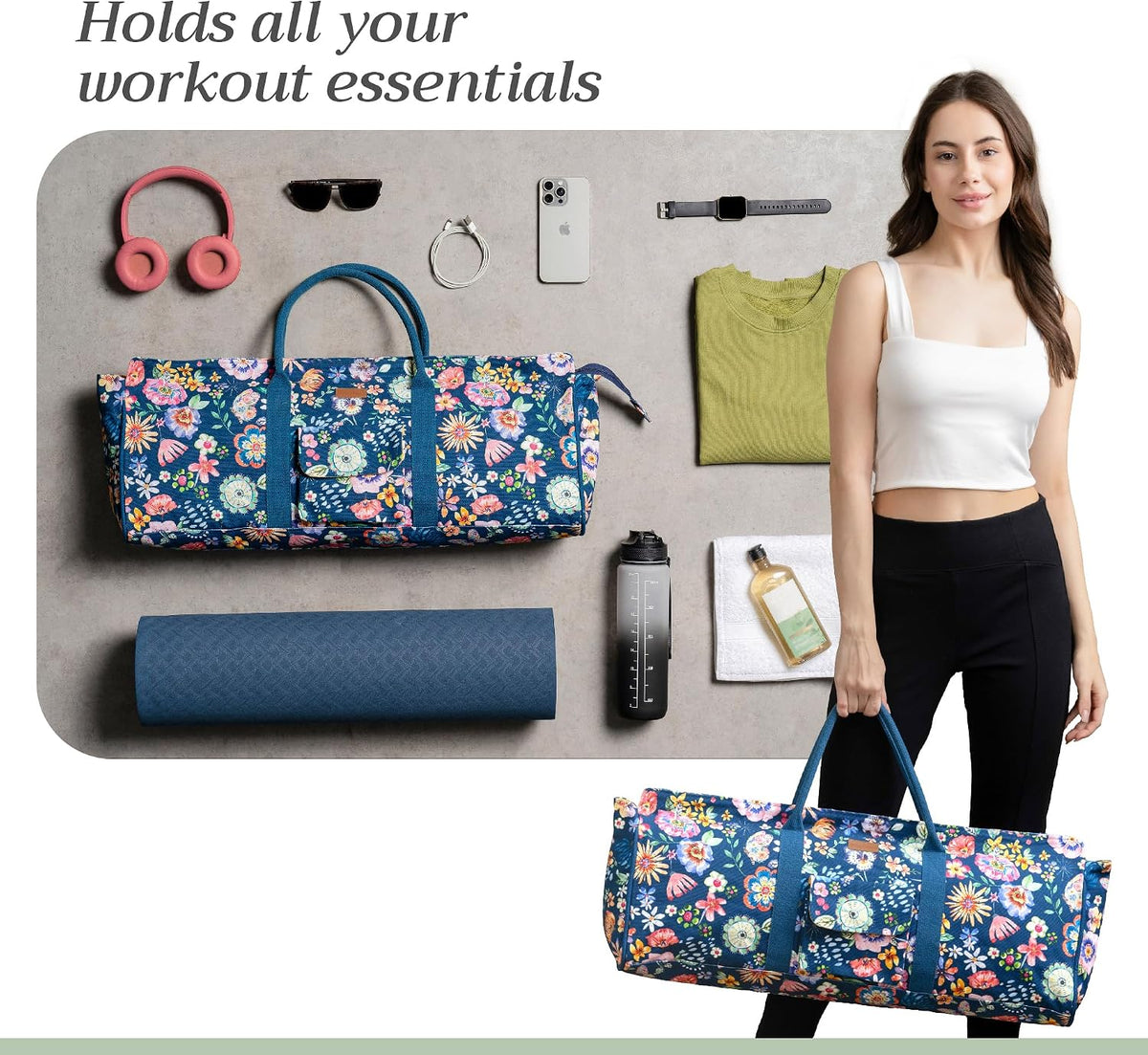 Maison d' Hermine Yoga Mat Duffle Bag Gym Tote Yoga Mat Carry Bag