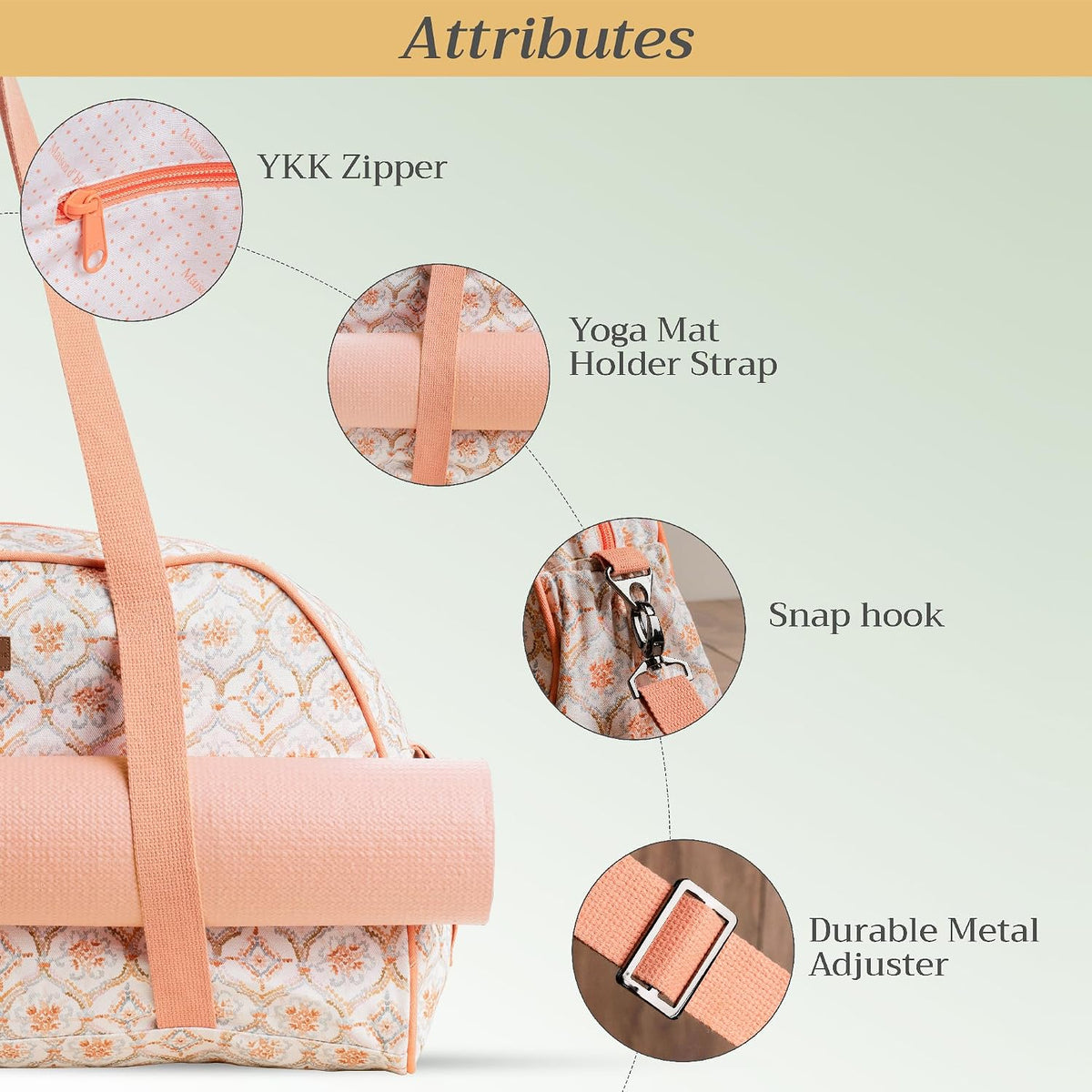 Maison d' Hermine Yoga Mat Duffle Bag Gym Tote Yoga Mat Carry Bag