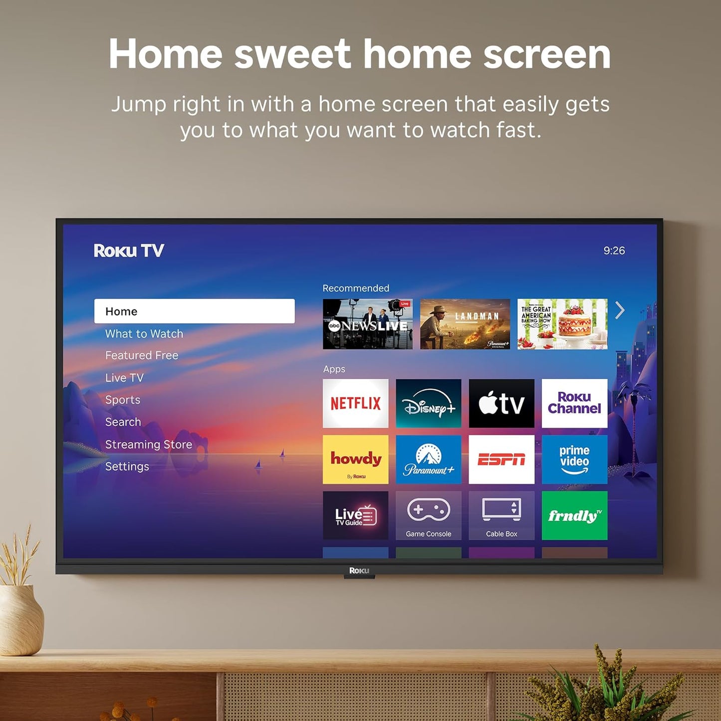 Roku Smart TV 2026 – 32-Inch Select Series, 1080p Full HD TV – Roku TV with Voice Remote – Flat Screen LED Television with Wi-Fi for Streaming Live Local News Sports & Movies, Bluetooth Headphone Mode