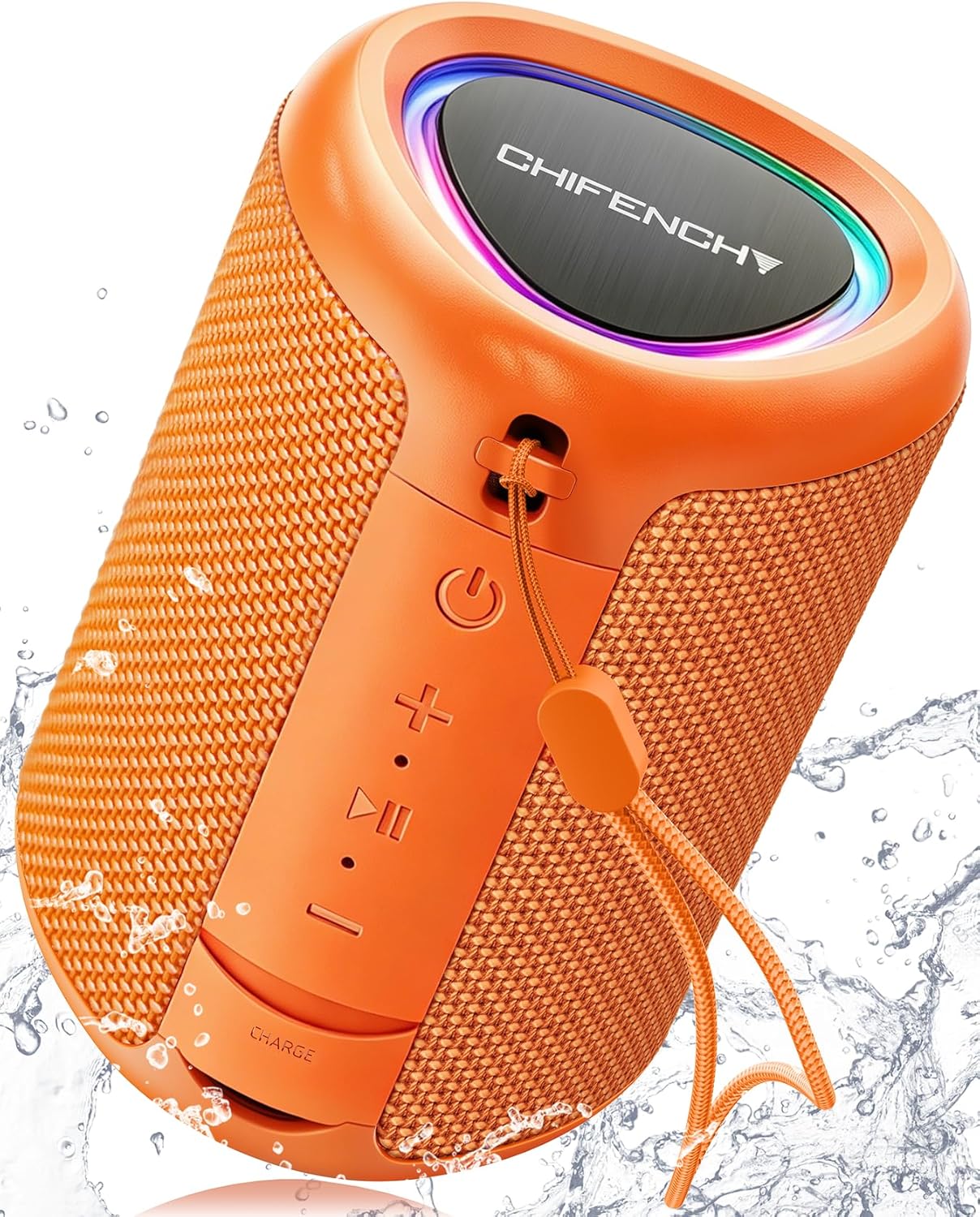 Portable Bluetooth Speaker Beach Essentials: Powerful Crystal Clear Sound/Dynamic Light/IPX5 Waterproof/All Day Playtime/Wireless BT 5.3/TWS Paring, Dad Gifts, Outdoor|Travel|Camping|Pool Accessories