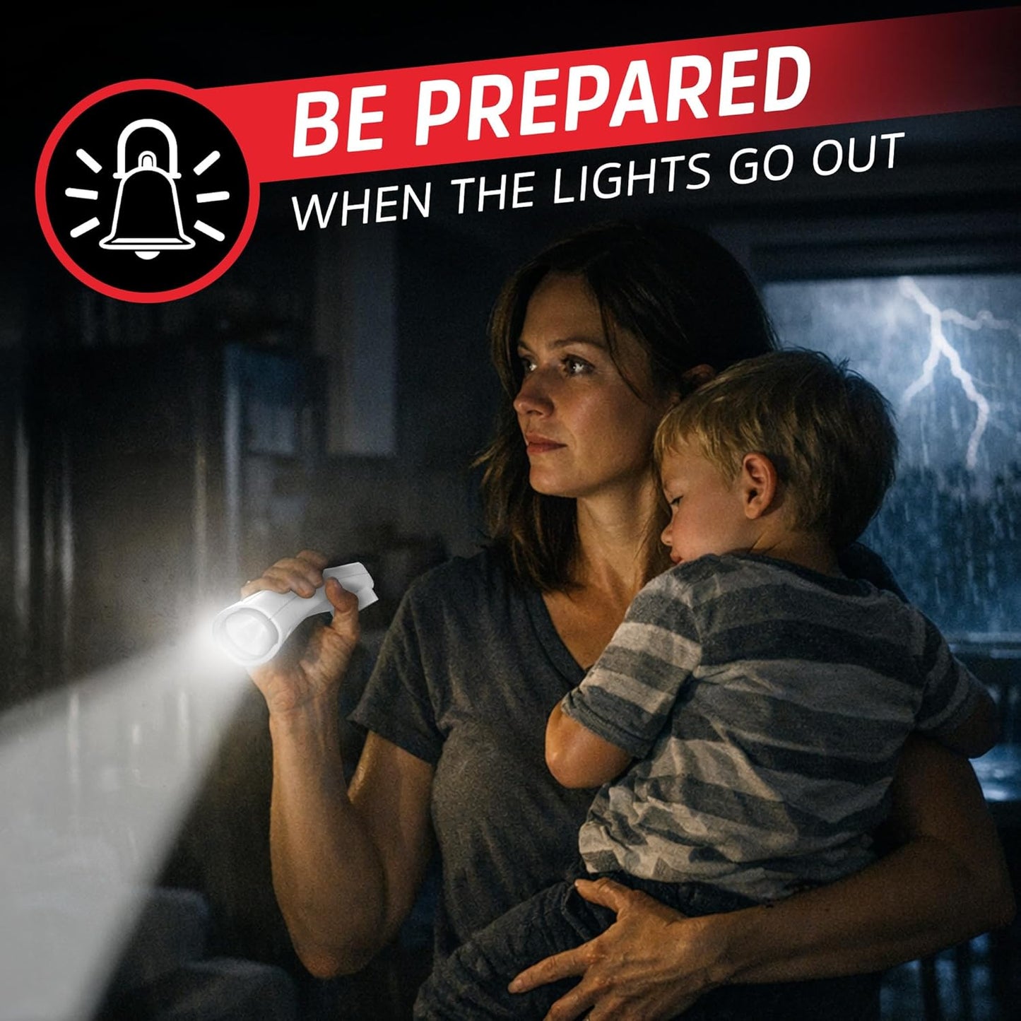 Energizer Auto-On LED Flashlights Rechargeable (3-Pack) for Home Power Failure, Plug in LED Flashlight for Power Outage, Night Light, Hurricane Preparedness