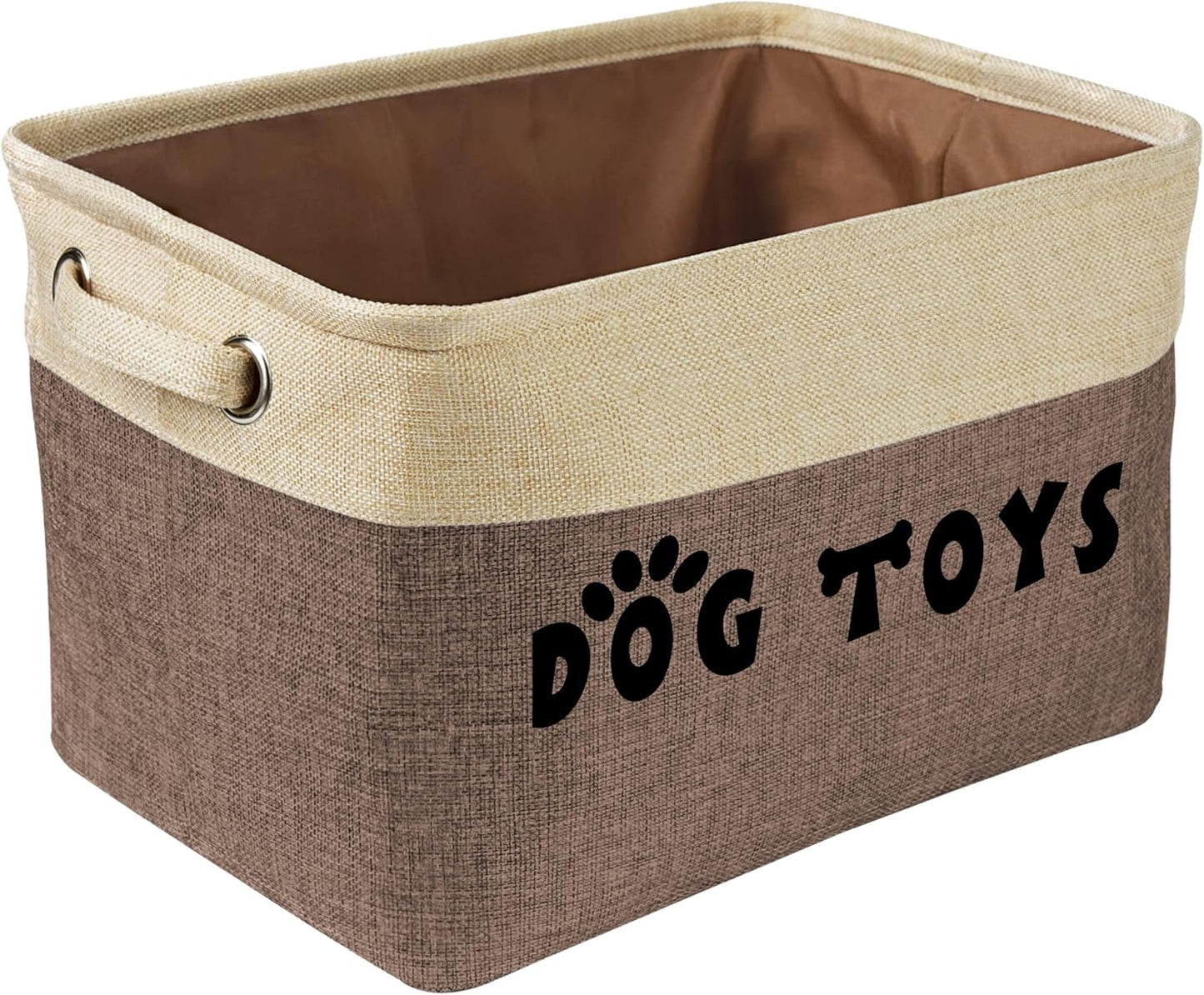 PET ARTIST Dog Toy Basket, Large Collapsible, Navy Blue, L:15"x13"x12" | Dog Toy Bin Box, Comfortable Handles, Large Pet Toy Storage Organizer, For Accessories, Toys, Coat & Clothing, Blanket Leash