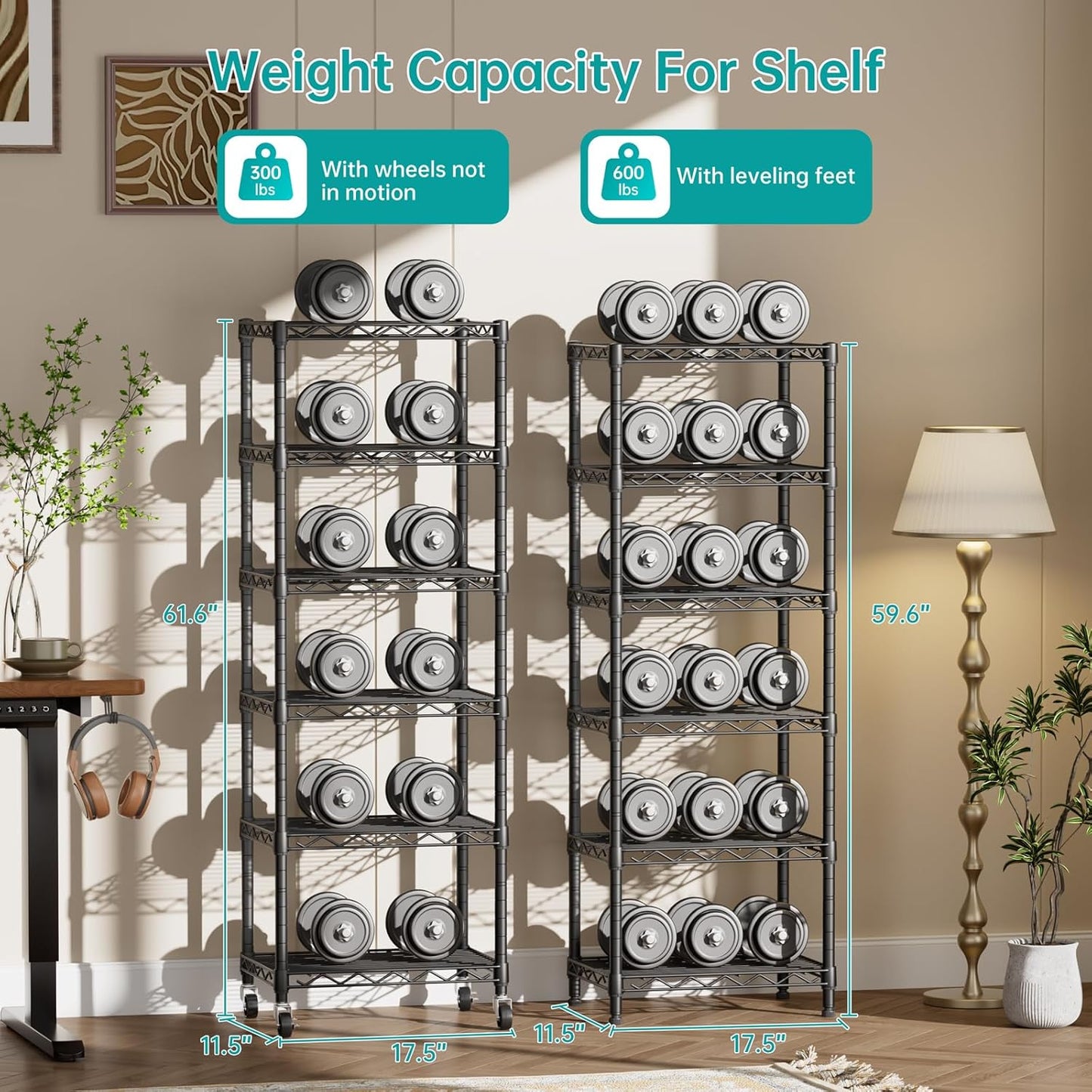 SINGAYE 6 Small Shelf Storage Wire Shelves Closet Bathroom Organizers Metal Pantry Kitchen Garage Shelving Unit Laundry Room Organization Home Narrow Rack Net Basket with Wheels Black