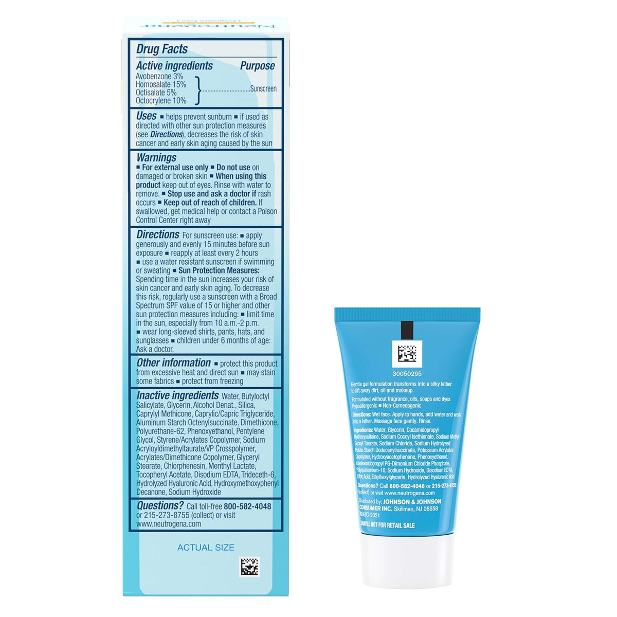 Neutrogena Hydro Boost Hyaluronic Acid Hydrating Face Moisturizer With SPF 50, Fragrance Free Facial Moisturizer, 1.7 fl. oz, & Trial Size Hydro Boost Facial Cleanser, 0.5 fl. oz