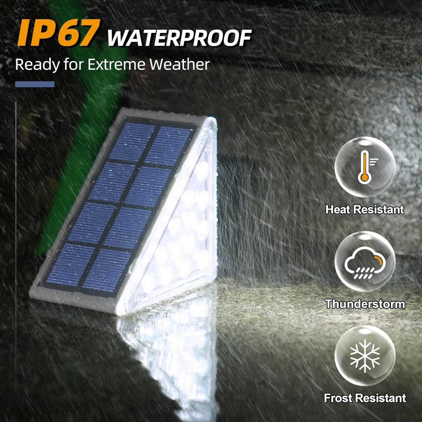 NIORSUN Solar Step Lights,6 Pack Cool White Solar Stair Lights Outdoor Waterproof IP67 Auto On Off,Solar Lights for Steps,Stair,Patio,Yard,Porch,Front Door,Sidewalk,Deck Decor