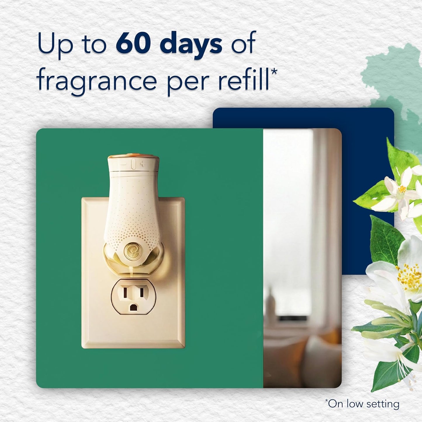 Glade PlugIns Refills Air Freshener, Jasmine & Honeysuckle, Scented and Essential Oils for Home and Bathroom, 0.67 Fl Oz, 5 Count