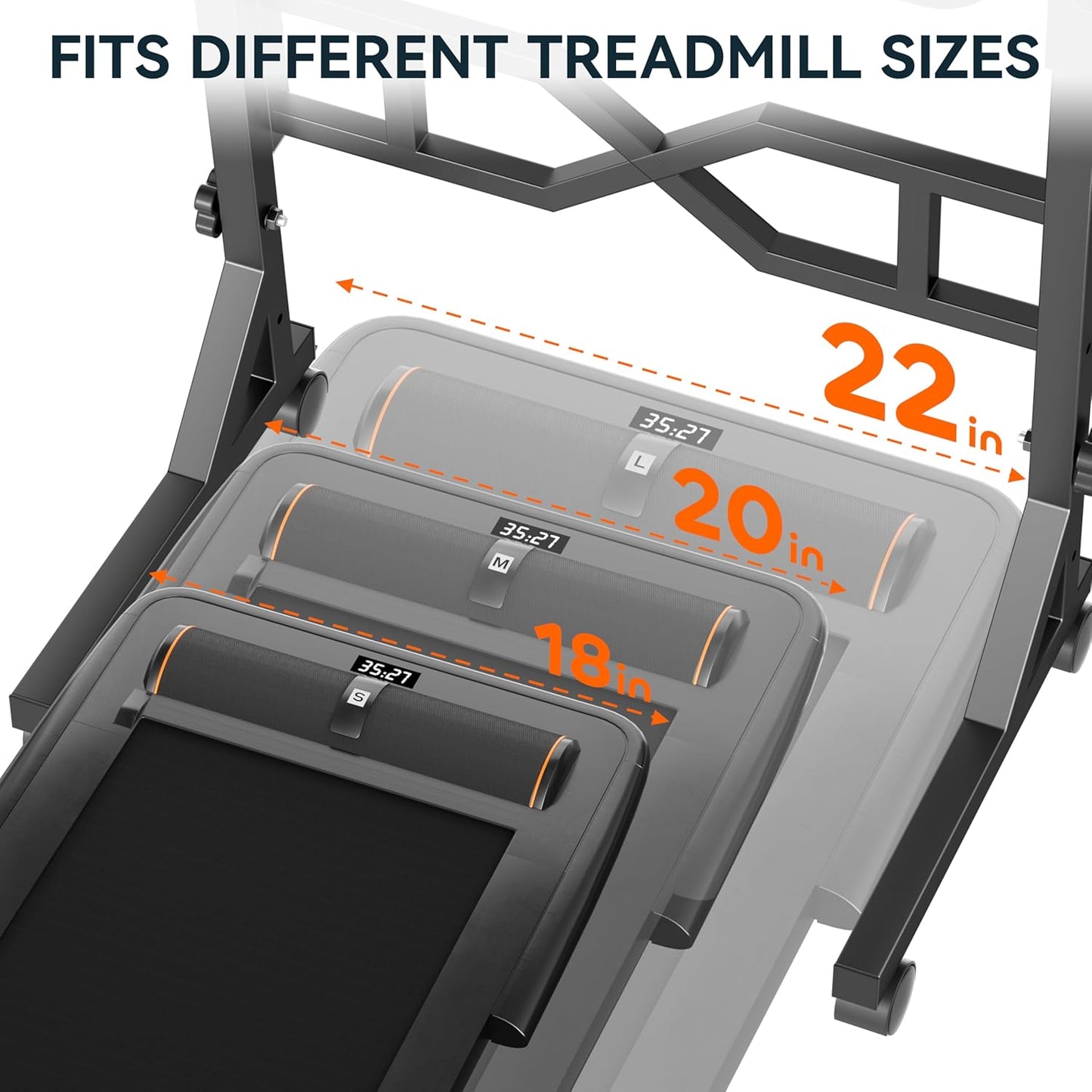 Oransail Small Standing Desk with Wheels, 29.5-45.3 Inch Adjustable Height, Portable Treadmill Desk, Rolling Computer Table for Walking Pad with a Cup Holder and a Hook