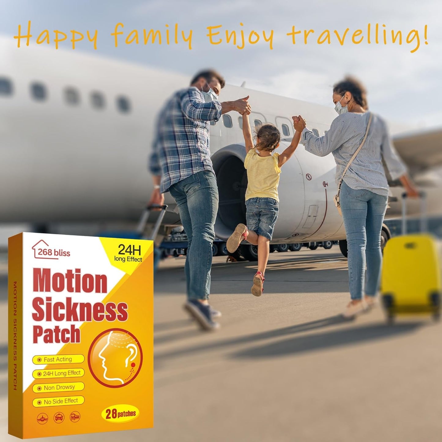 Motion Sickness Patches for Cruise,Car,Bus,Ships,Airplane,Park Rides - Non-Drowsy - Travel Essentials for Adults and Kids (28 Count (Pack of 1))