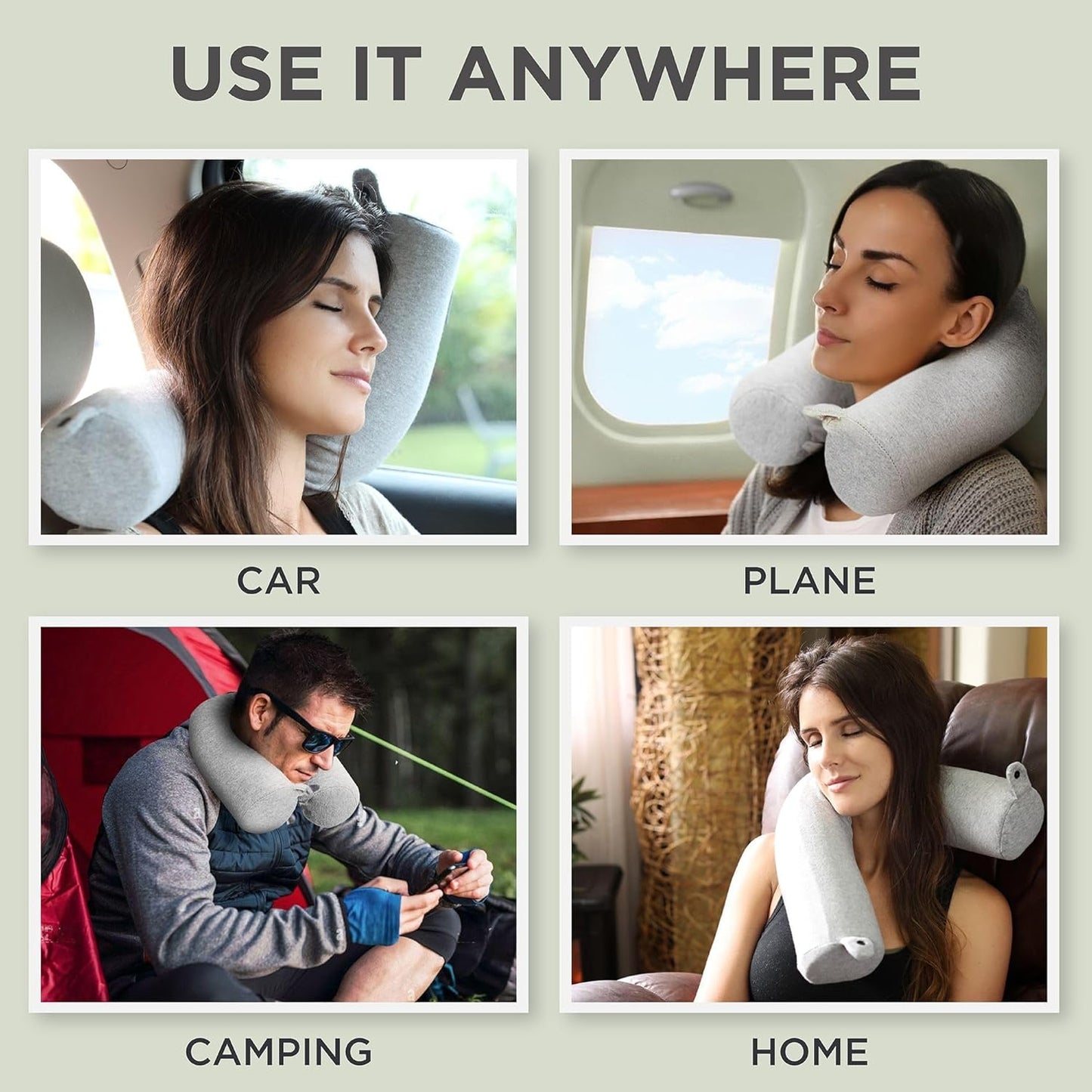 Dot&Dot Twist Memory Foam Travel Pillow, Bendable Neck Pillow for Airplane, Car and Home, 26-Inch Adjustable Roll, Neck Support, Chin, Lumbar and Leg