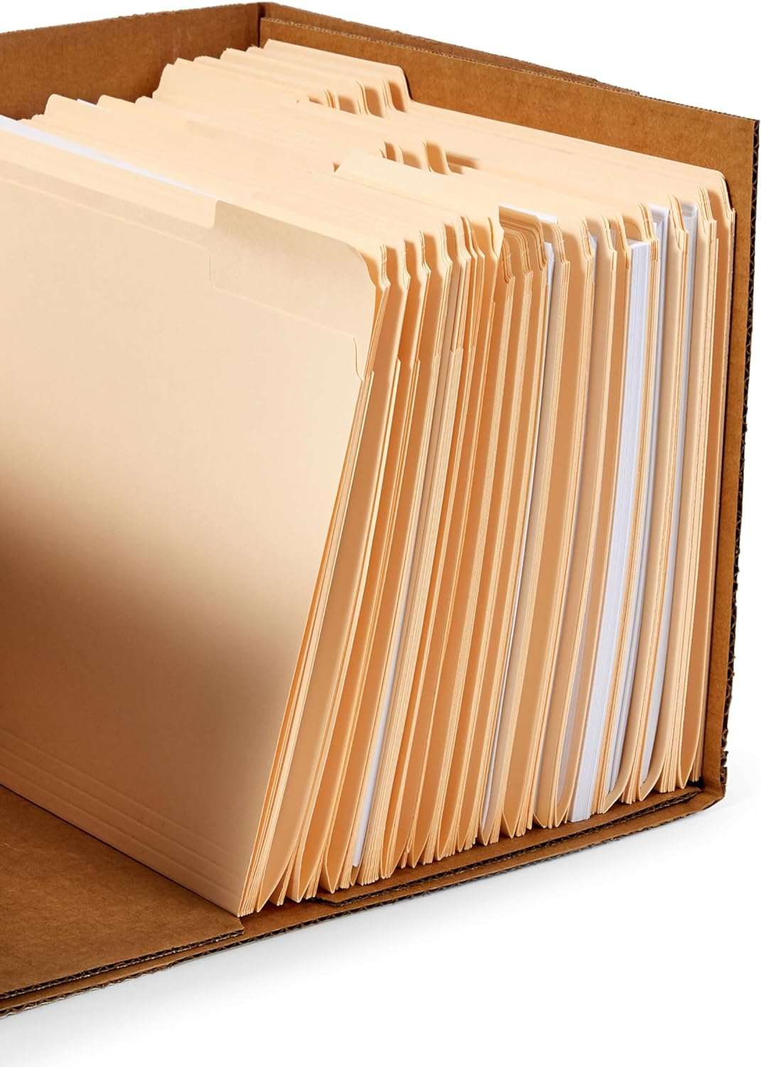 Amazon Basics Storage/Filing Boxes with Lift-Off Lid, Letter/Legal Size, Collapsible, Tape-Free Assembly, White, 16.2" L x 12.5" W x 10.5" H, 20-Pack