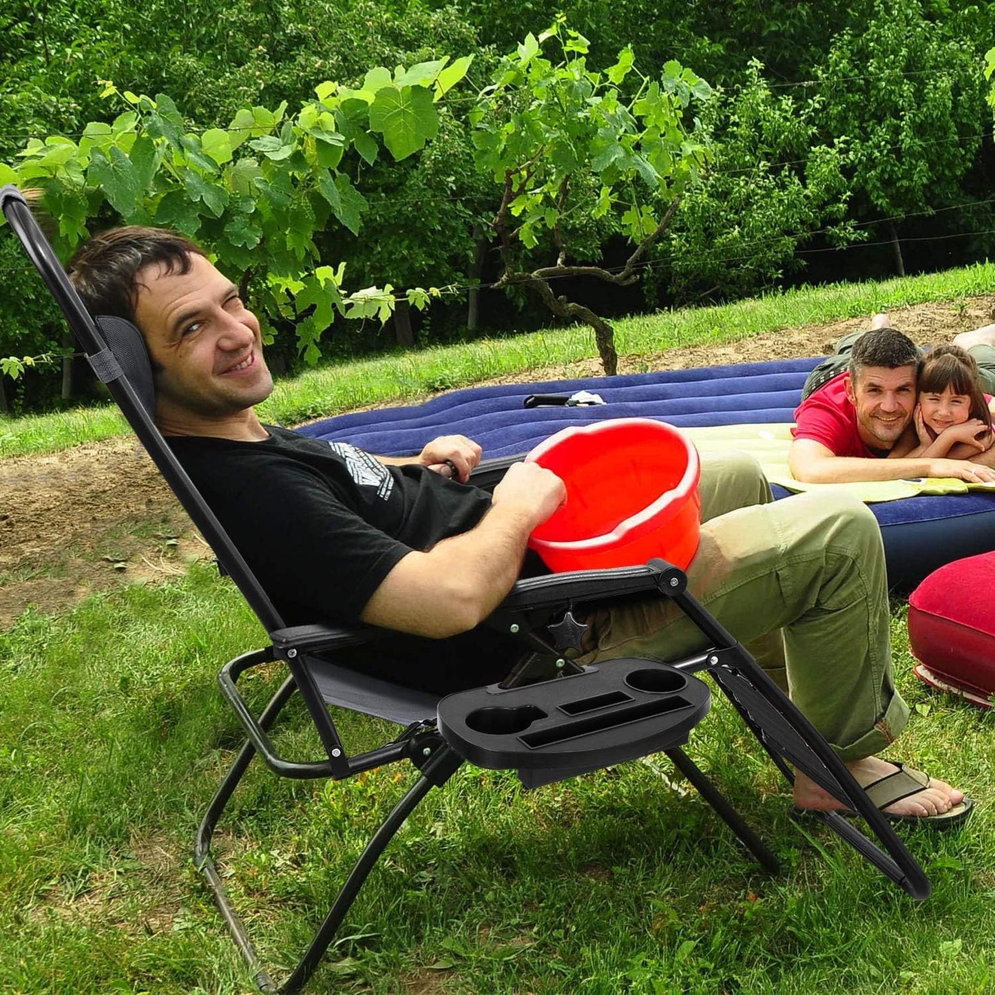 Homall Zero Gravity Chair - Patio Folding Lawn Lounge Chairs Outdoor Gravity Reclining Lounge Chair with Pillows for Poolside Backyard and Beach Set of 2 (Gray)