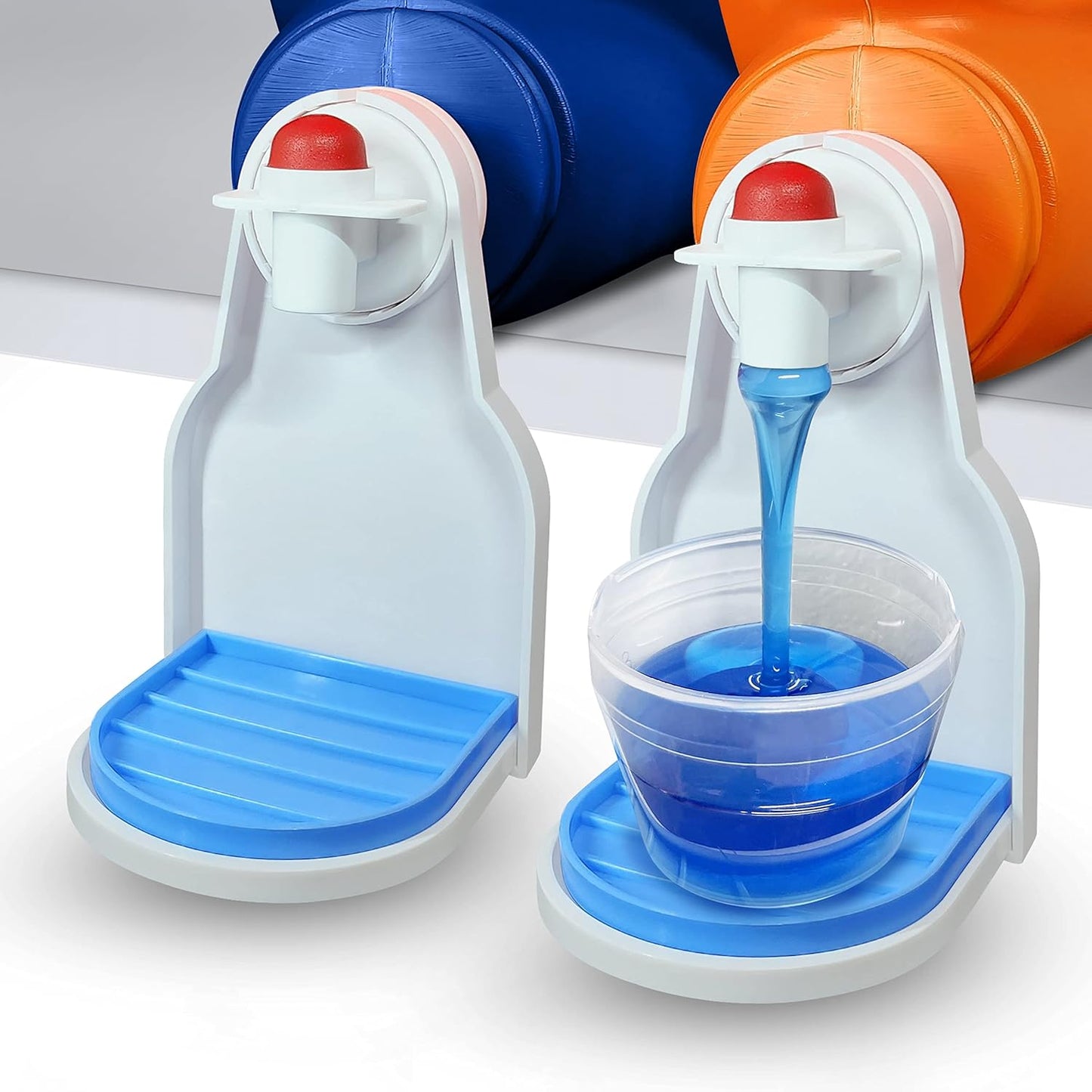Simplation [2 Pack] Laundry Detergent Cup Holder, Detergent Drip Catcher (Upgraded Drip Tray), No More Mess or Leaks, Slide_Style