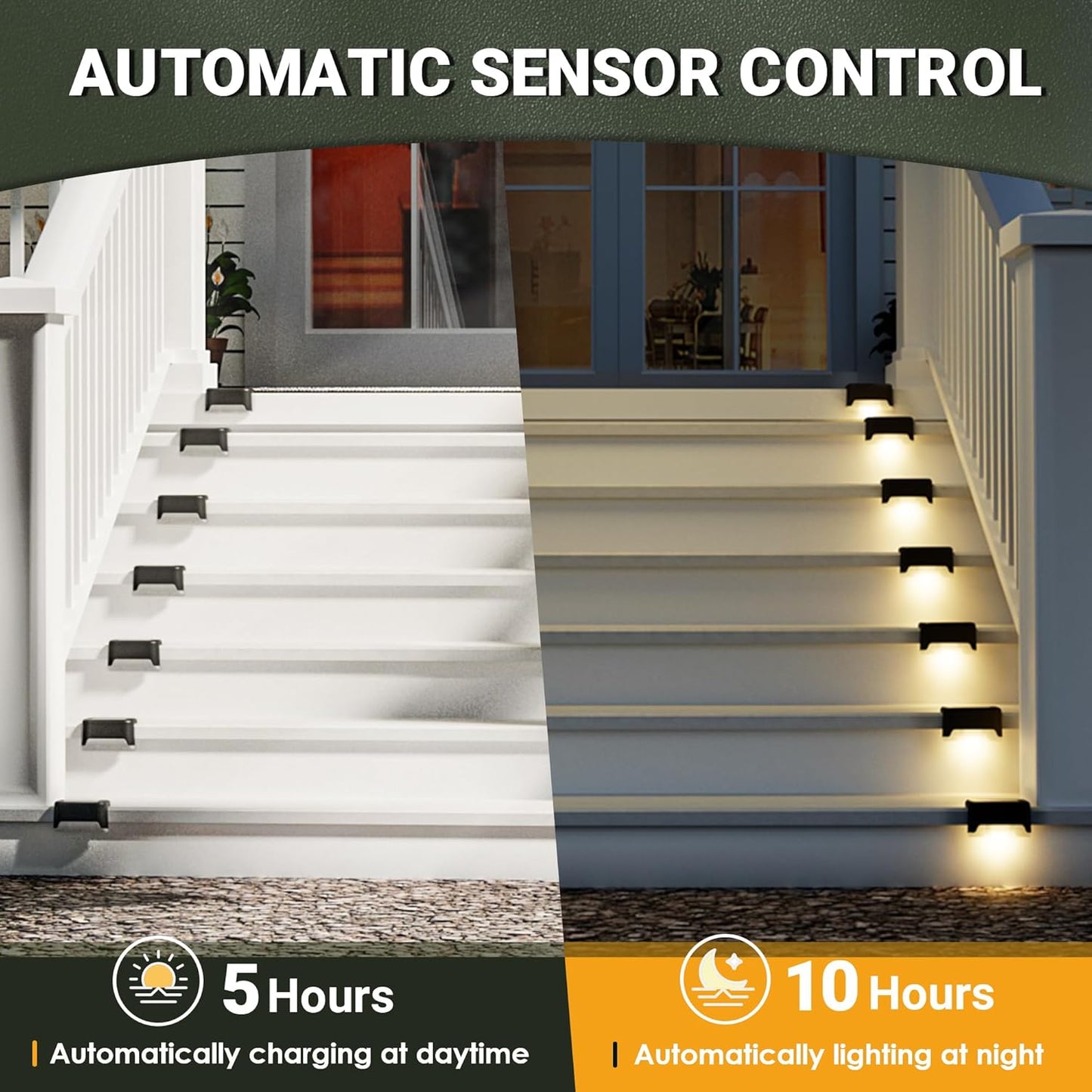 SOLPEX Solar Deck Lights Outdoor Waterproof 12Pack, Solar Step Lights Led Solar Powered Lights for Outdoor Stairs, Step, Fence, Yard, Patio, and Pathway(Warm White)