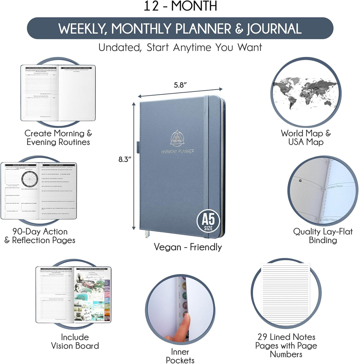 Life & Goal Planner - Weekly & Monthly Planners for Women & Men