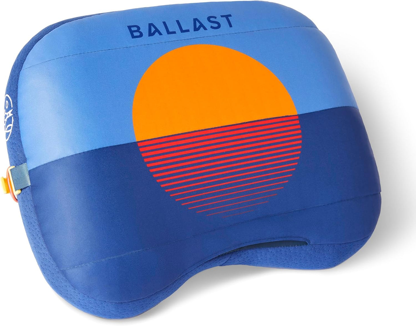 Ballast Beach Pillow – Comfy, Durable & Compact, Stays Put on Windy Beaches with Patented Sand Pouch, Inflatable Pillow for Beaches, Pools, Camping, Festivals and Travel (Blazing Sunset)
