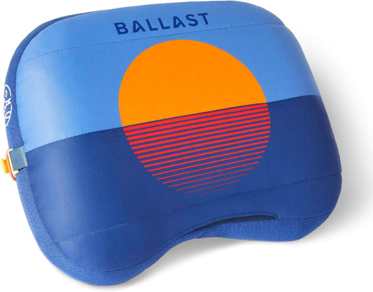 Ballast Beach Pillow – Comfy, Durable & Compact, Stays Put on Windy Beaches with Patented Sand Pouch, Inflatable Pillow for Beaches, Pools, Camping, Festivals and Travel (Blazing Sunset)