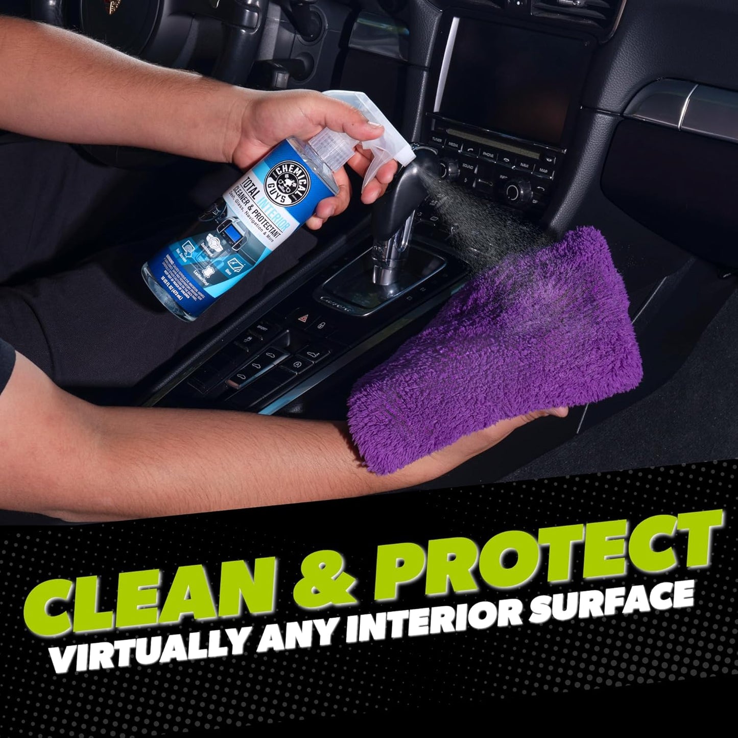Chemical Guys Car Cleaning Kit - with Car Wash Soap, Wheel Cleaner, Total Interior, Car Wash Mitt - Interior and Exterior Wash Kit with Vehicle Cleaning and Detailing Accessories - 7 Item Kit