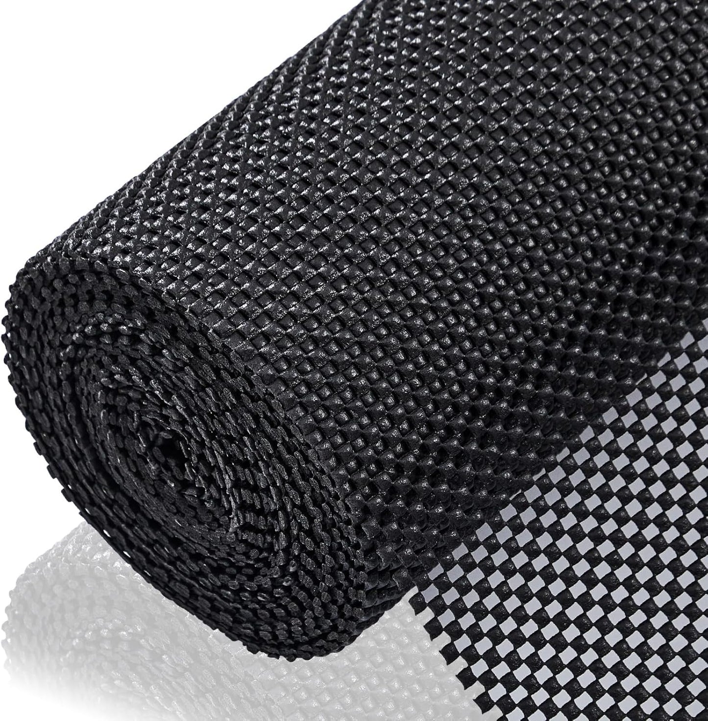 2 Rolls of ALIUNI Breathable Shelf Liners Bundle, White and Black