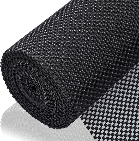 2 Rolls of ALIUNI Breathable Shelf Liners Bundle, White and Black