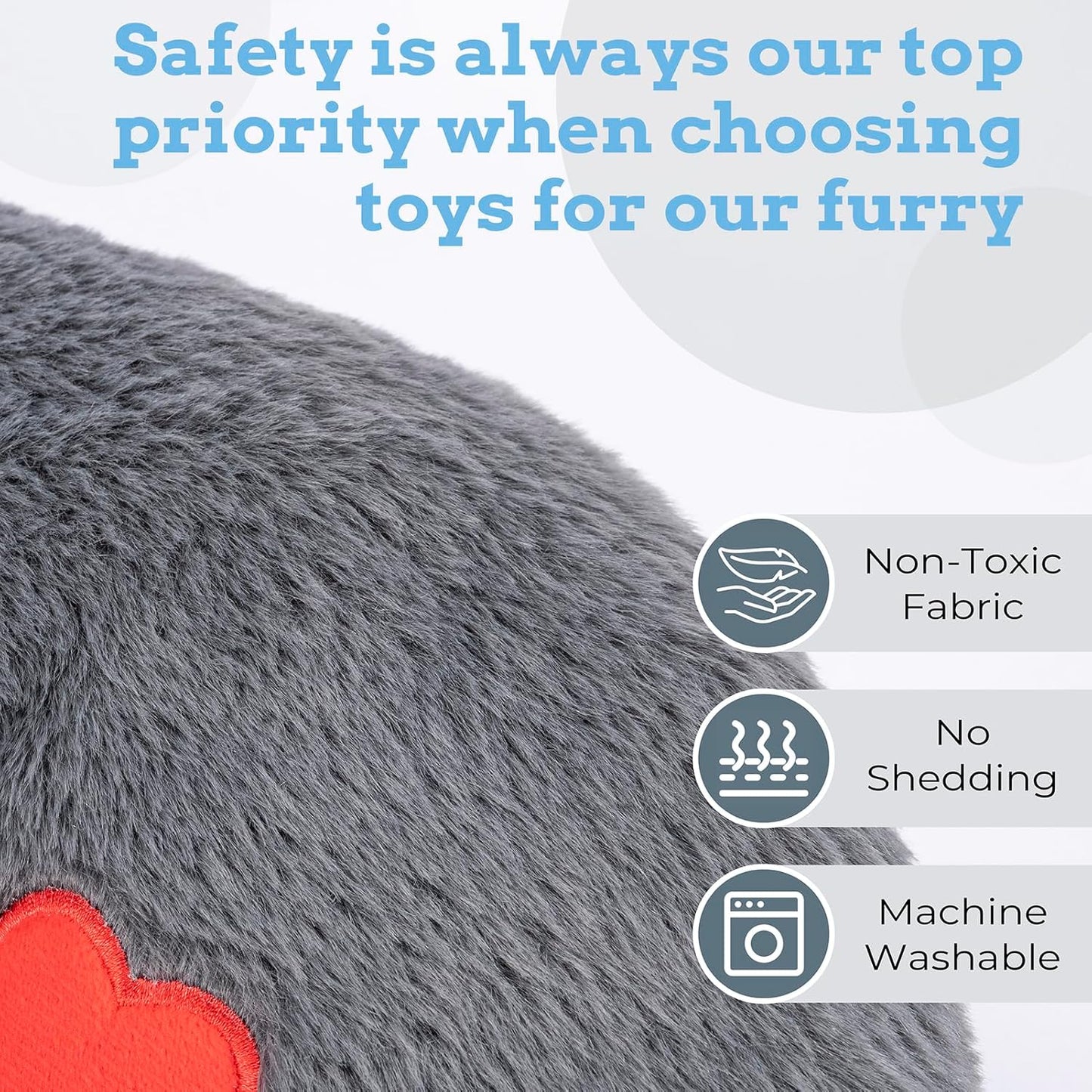 Moropaky Heartbeat Puppy Toys Dog Heartbeat Toy for Anxiety Relief Calming Aid, Heartbeat Stuffed Animal for Puppy Dog Comfort Sleep Aid Crate Training, Puppy Essentials, Dark Gray