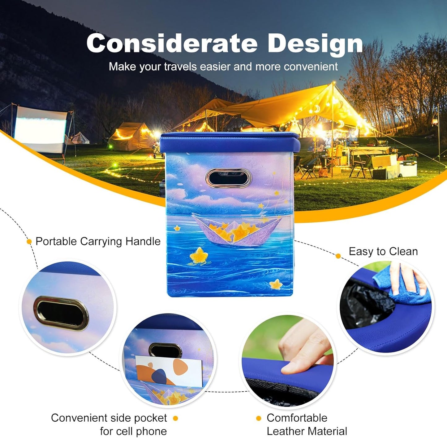 Ann Katy Upgrade XL Portable Toilet for Adults, Extra Large Portable Travel Floding Toilet, Camping Tall Toilets with Lid for Adults and Kids Compact Potty for Car,Hiking,Beach and Camping