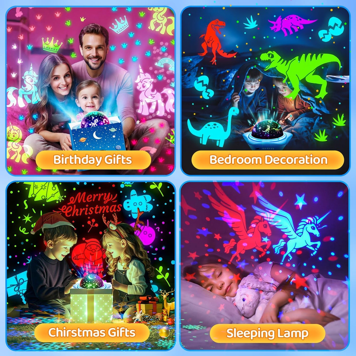 One Fire Night Light for Kids Toys,6 Films+78 Lighting Modes Star Projector,Rechargeable Night Light Projector,360°Rotion Star Lights for Bedroom Decor,Birthday Gifts for Kids Baby Sensory Toys Autism