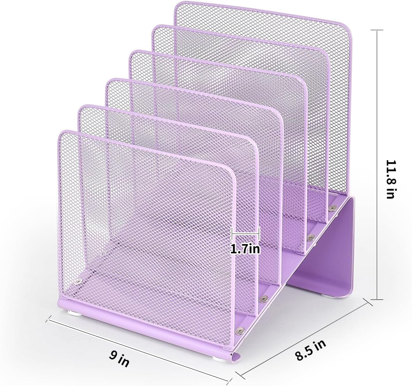 LEKETREE File Organizer for Desk, File Folder Organizer with 5-Section Vertical Rack, Suitable for Home Office Document Organization and Storage(Grape Purple)