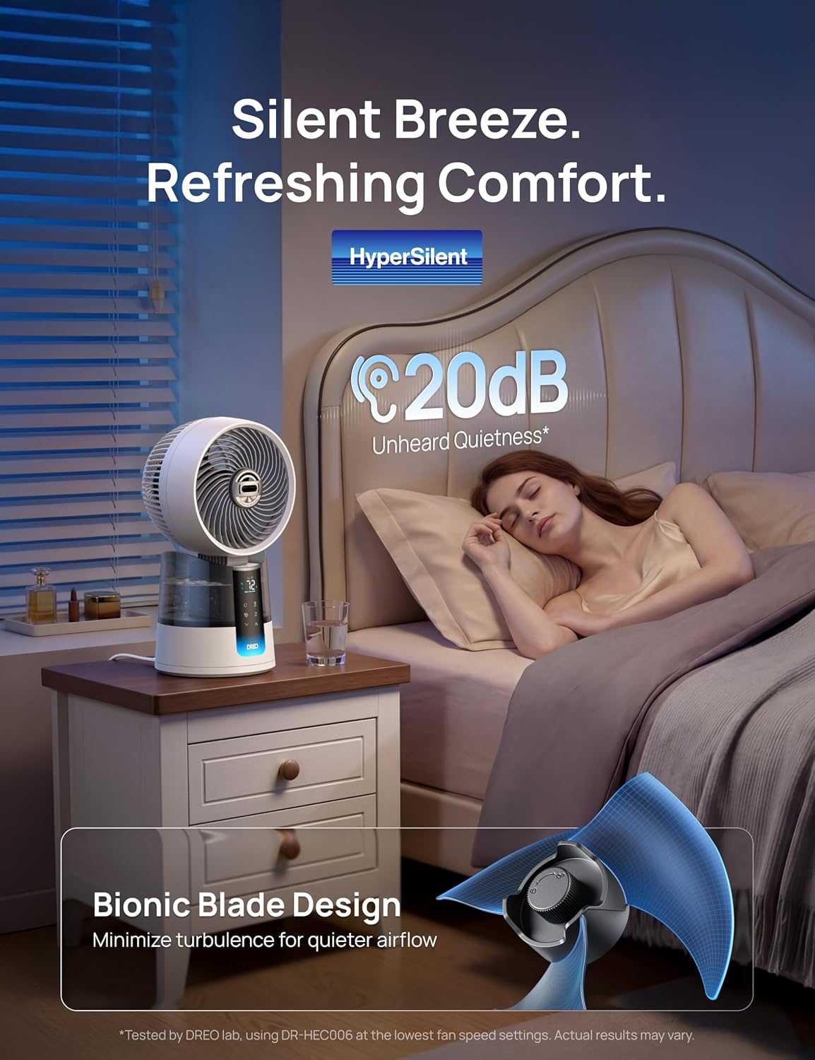 DREO TurboCool Misting Fan 516, 5℉ Drop Cooling Fans that Blow Cold Air, 150°+30° Omni-directional Oscillating, Evaporative air cooler, 26 ft/s Wind, Ultrafine Mist, 20dB 6 Speeds 2 Modes, White