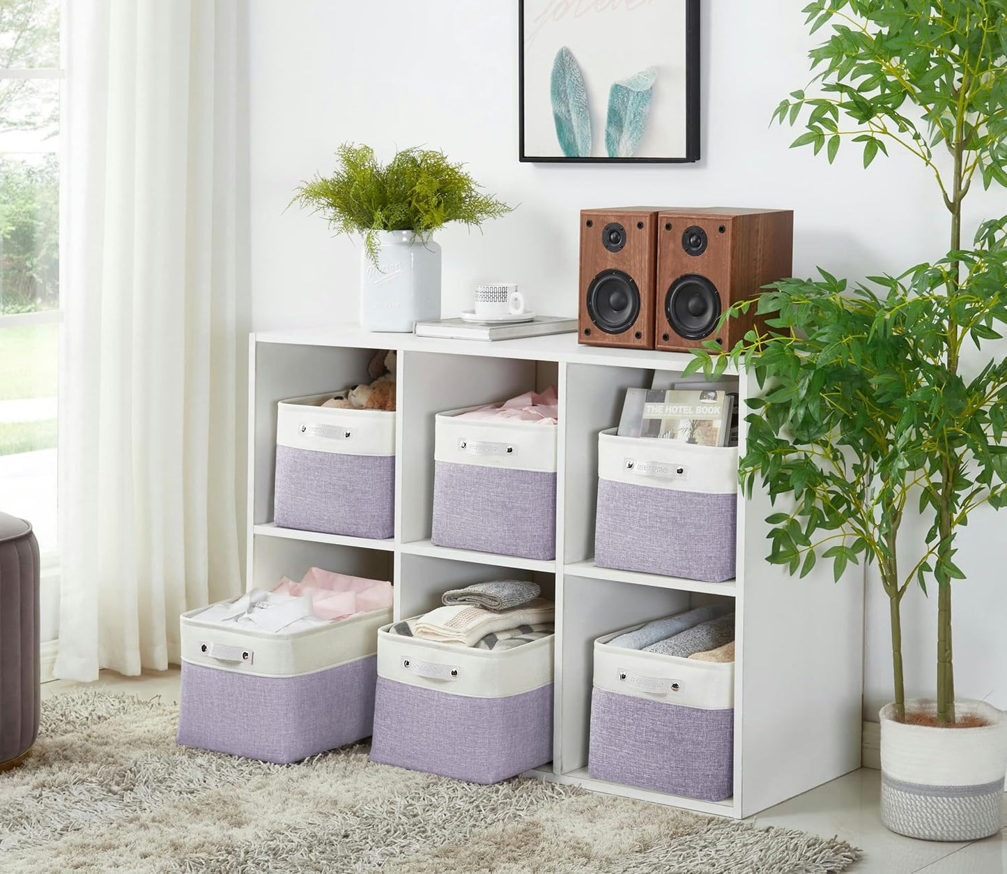 DECOMOMO Storage Bins, Large Fabric Storage Baskets for Shelves 3 Pack