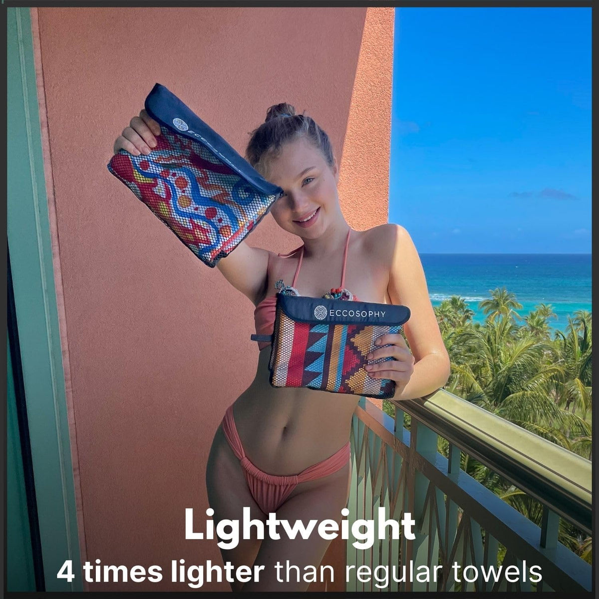 ECCOSOPHY Microfiber Beach Towel - Quick Dry, Sand Free and Oversized 71x35