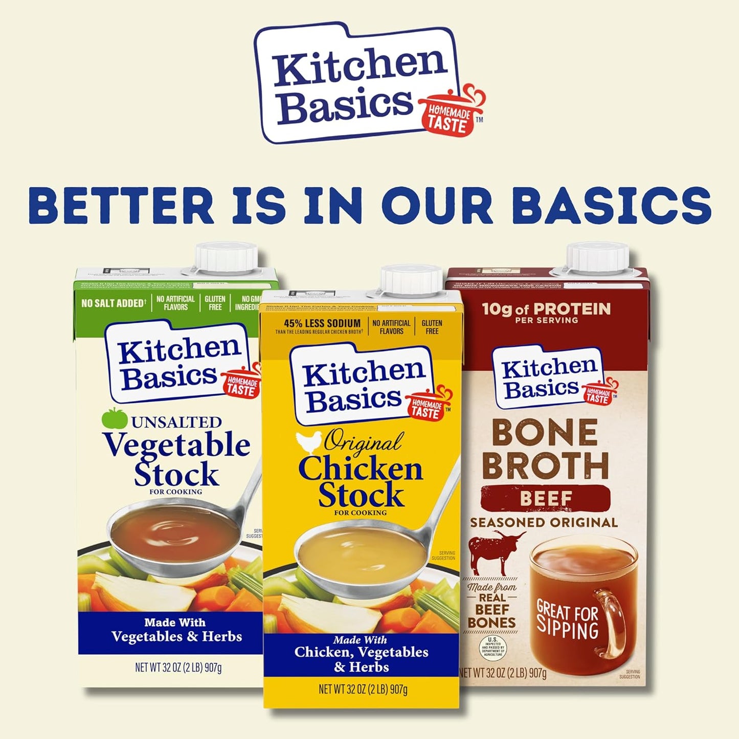 Kitchen Basics Unsalted Vegetable Stock, 32 oz (Pack of 12) For Delicious Dishes and Enhanced Flavors, Great for Vegetarian Recipes