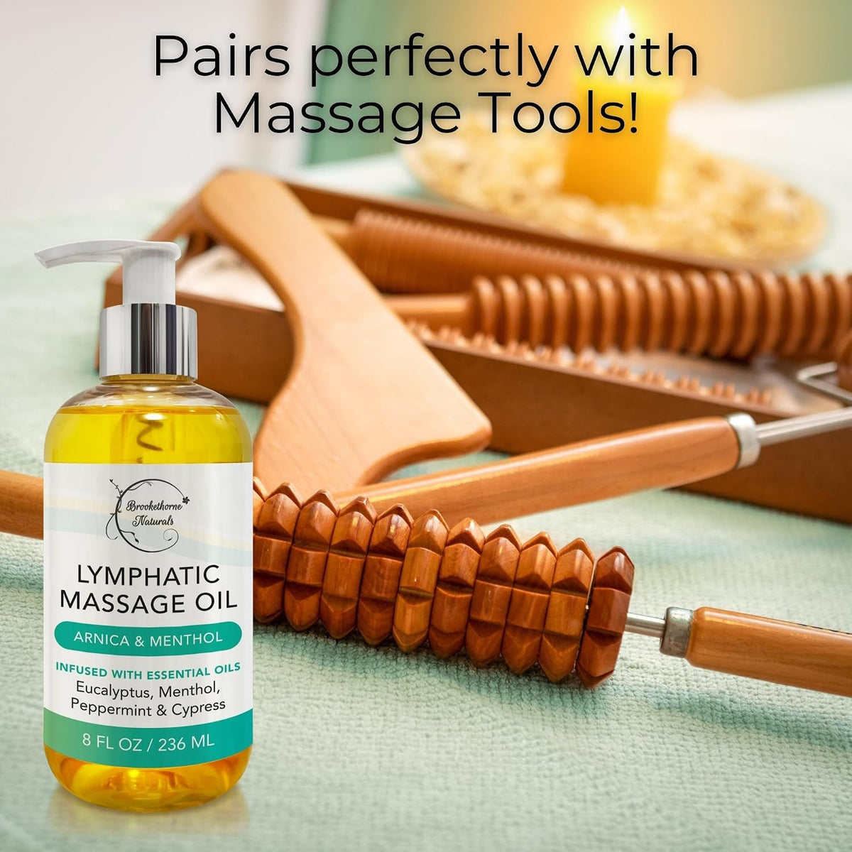Lymphatic Drainage Massage Oil for Massage Therapy with Arnica & Menthol