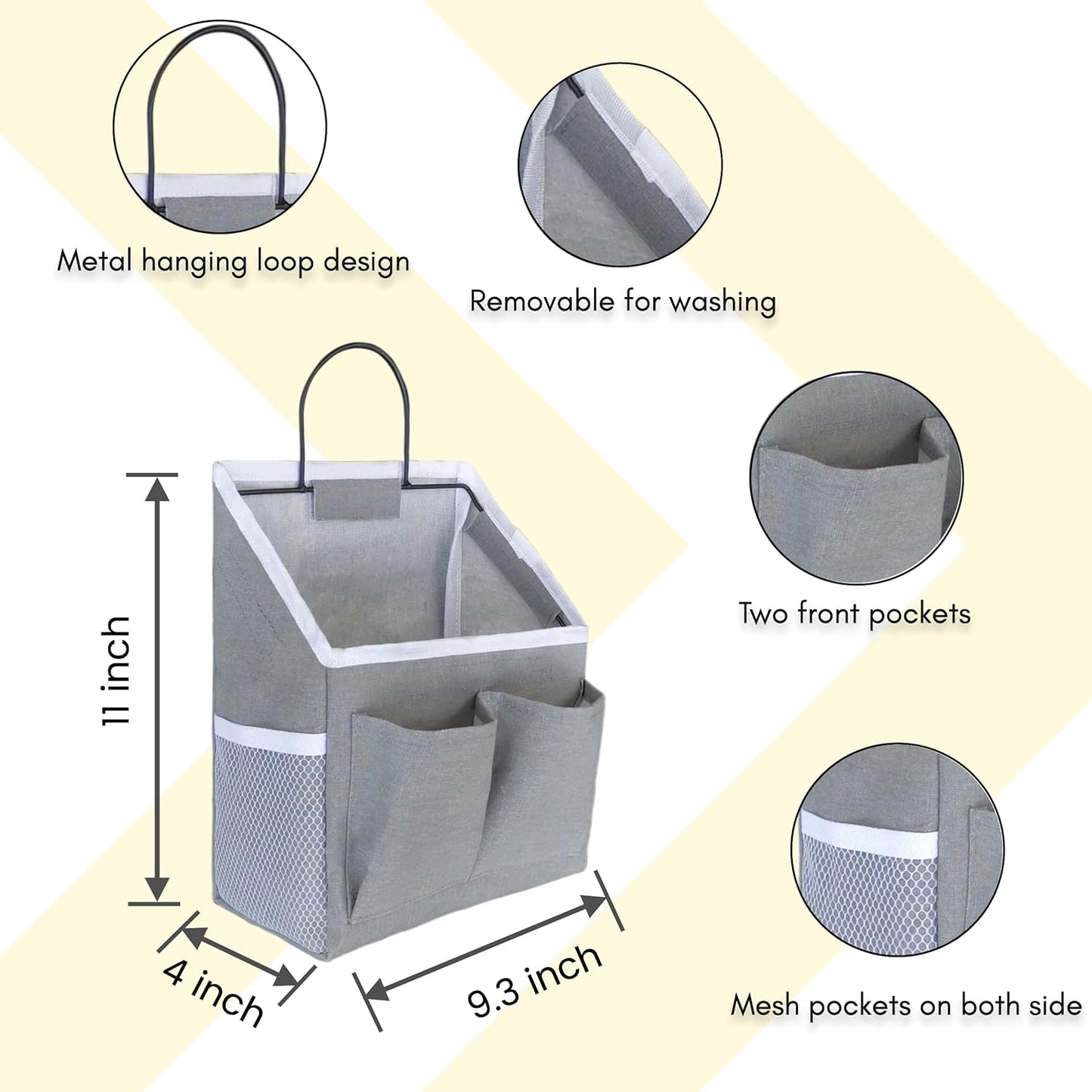 Kanrichu 2pcs Wall Hanging Baskets for Organizing, Wall Hanging Storage Bag as Over the Door Organizer, Wall File Organizer, Rv Storage and Organization. For Bedroom, Office, Camper (Pink-Upgraded)