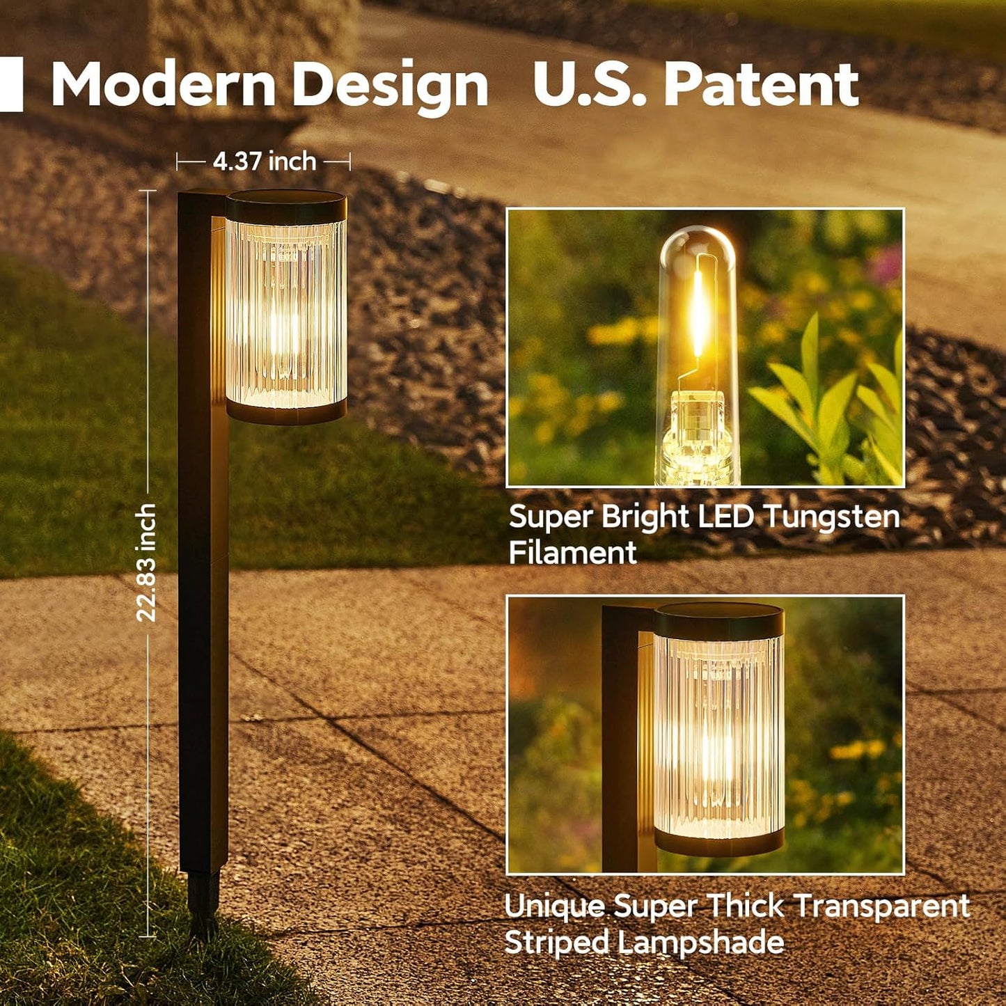 ELECLINK Solar Pathway Lights Outdoor, 6 Pack Upgraded Outdoor Solar Lights for Outside Super Bright Up to 12Hrs, IP65 Waterproof Solar Garden Lights for Yard Path Sidewalk Driveway Landscape Lighting
