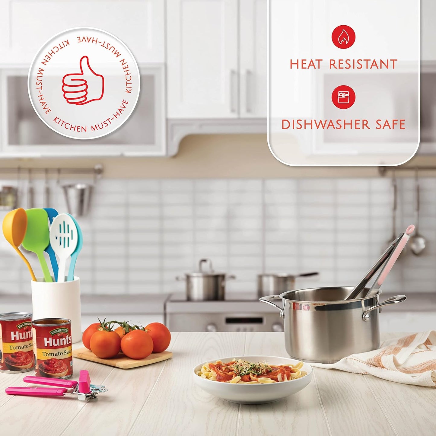 Kitchen Utensils Set, Cooking Utensil Set Kitchen Gadgets, Pots and Pans set Nonstick and Heat Resistant, 24 Pcs Nylon and Stainless Steel, Spatula Set, Apartment Essentials Kitchen Cookware Sets