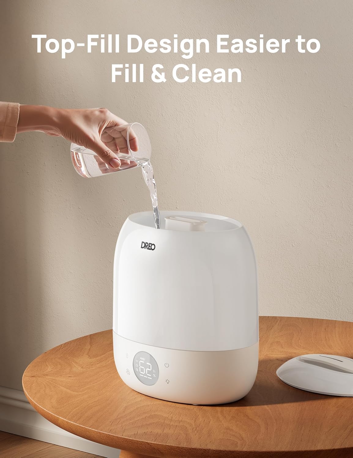 DREO Humidifiers for Bedroom - 30H Max Runtime & RGB Night Light & Sleep Trainer, Ultra Quiet 28dB Cool Mist Humidifier, Top Fill Smart Air Humidifier for Plants, Perfect for Baby & Nursery, HM409S