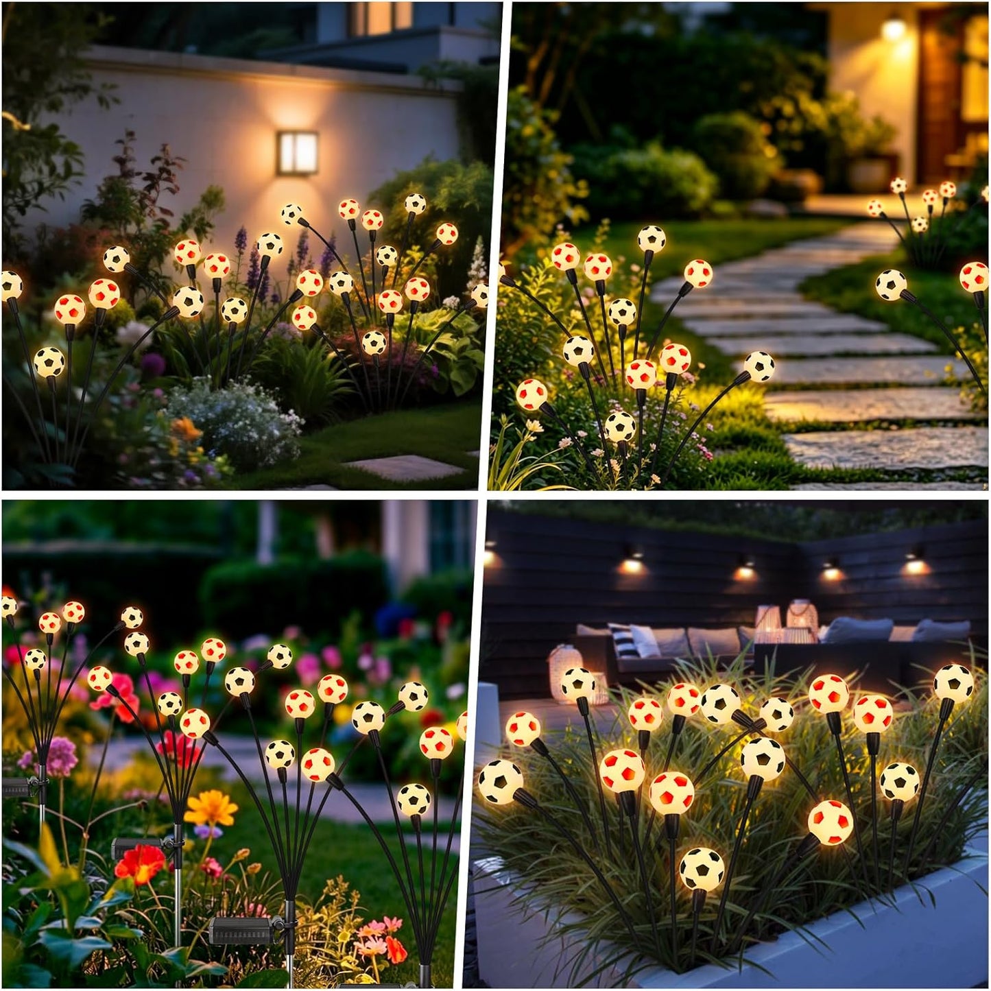 ASMAD Solar Lights Outdoor Waterproof 8 Pack, FIFA World Cup 2026 Outdoor Lights, Soccer Ball Light, World Cup Decorations for Patio Garden Outdoor Decor, Gifts for Women, Gifts for Men