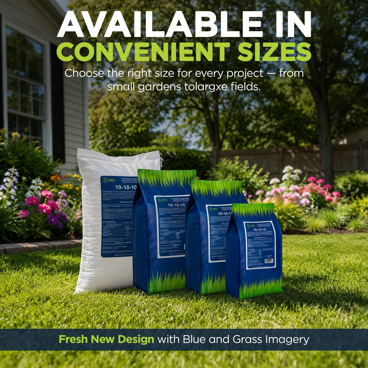 Supply Solutions 10-10-10 Complete Lawn & Garden Granular Fertilizer with Micronutrients – Balanced NPK Plant Food for Soil Health, Blooms & Roots – Safe for Vegetables, Fruits, Lawns (25 Pounds)
