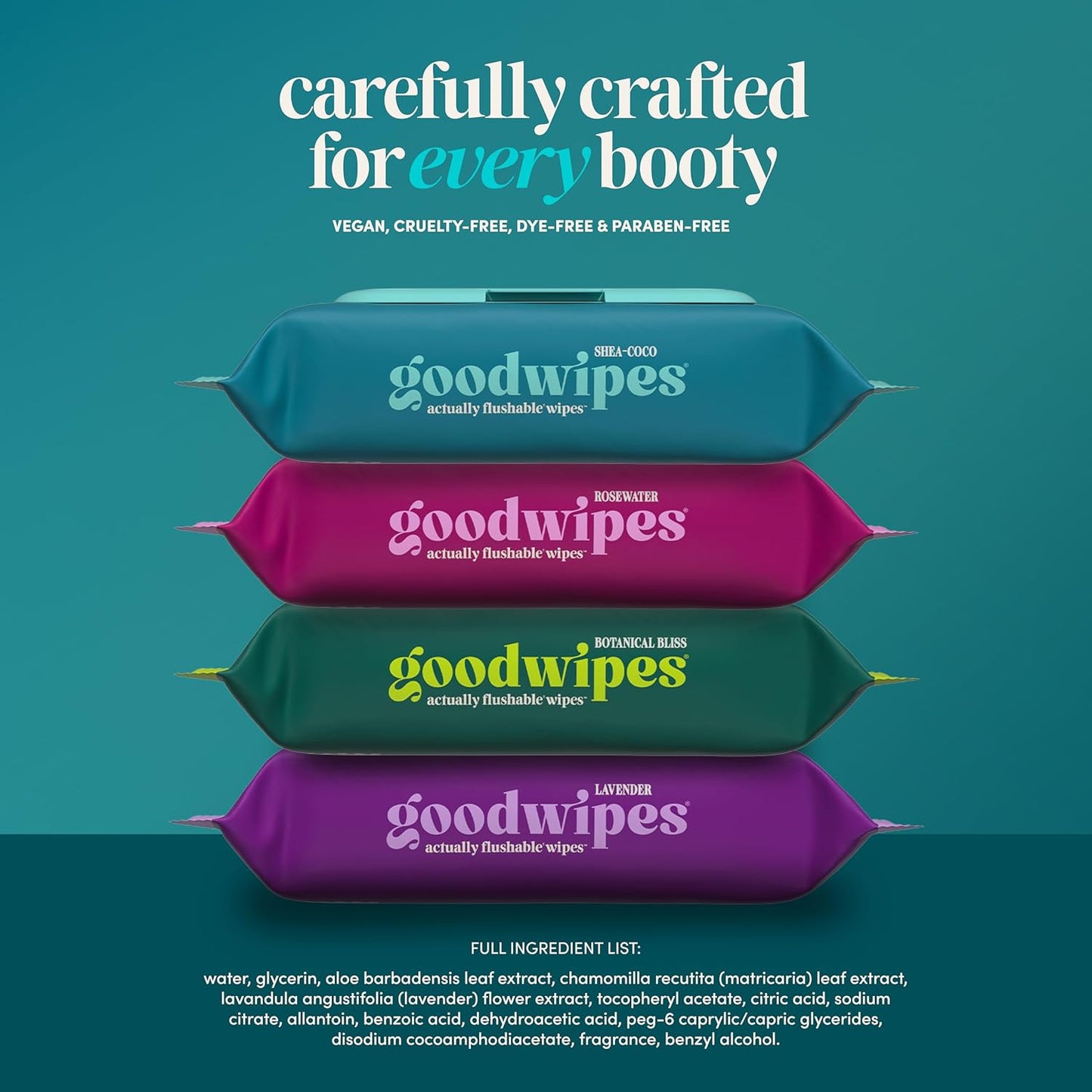 goodwipes Flushable Wipes for Adults - Shea-Coco Butt Wipes for Women & Men, Septic Safe, Toilet & Bathroom Essentials, Extra Large, 318 Count (6 Packs and 1 Travel Pack)