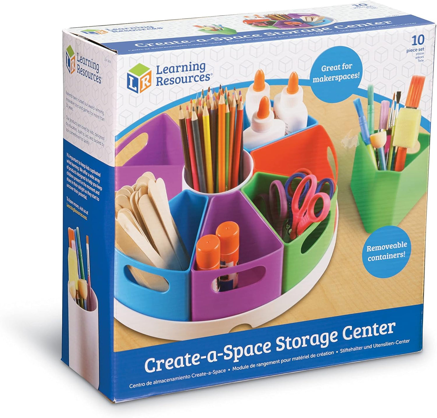Learning Resources Create a Space Storage Center - Toy Desk Organizer, Classroom Workspace Must Haves, Homeschool Organization, Arts & Crafts , Caddy, Office & Teacher Supplies