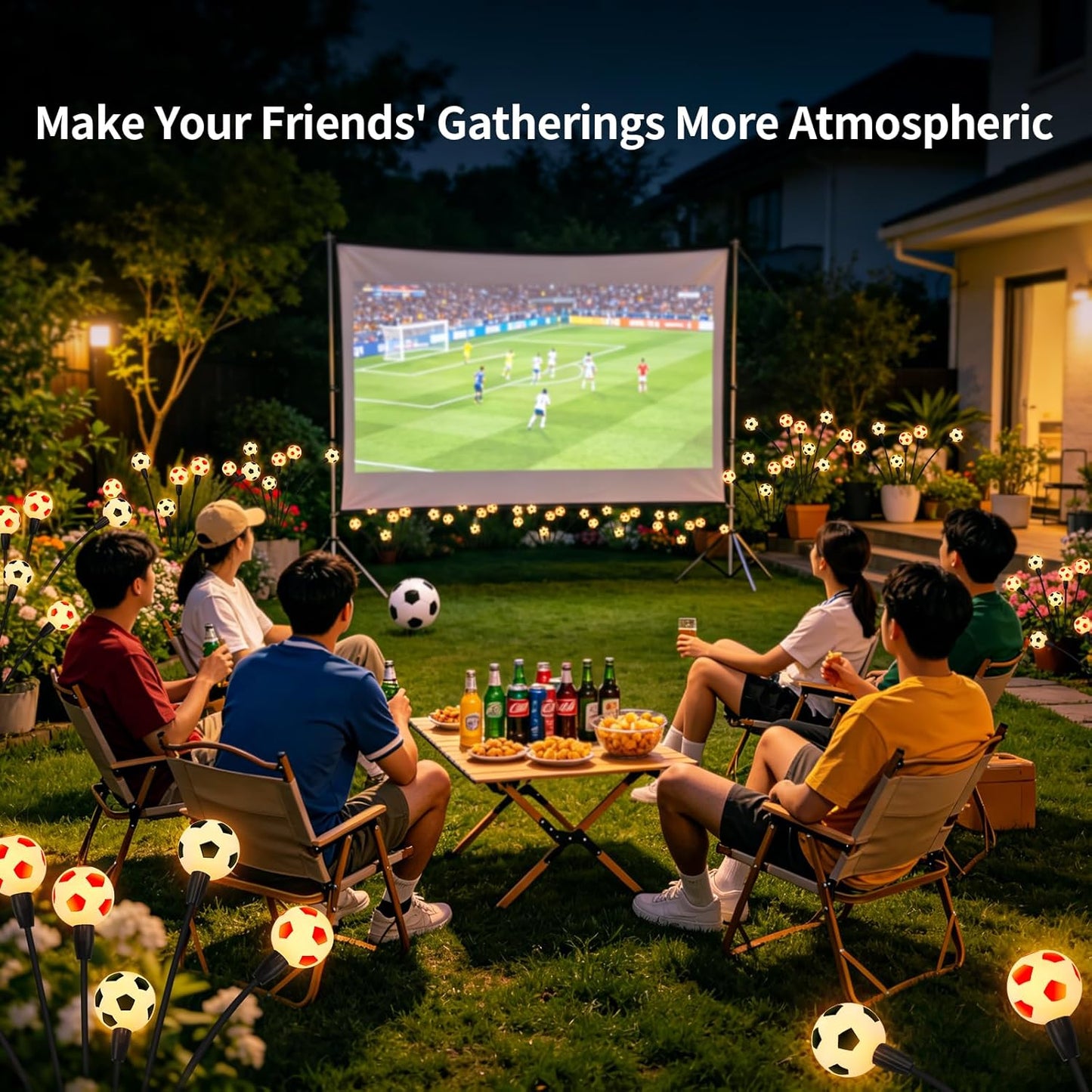 ASMAD Solar Lights Outdoor Waterproof 8 Pack, FIFA World Cup 2026 Outdoor Lights, Soccer Ball Light, World Cup Decorations for Patio Garden Outdoor Decor, Gifts for Women, Gifts for Men