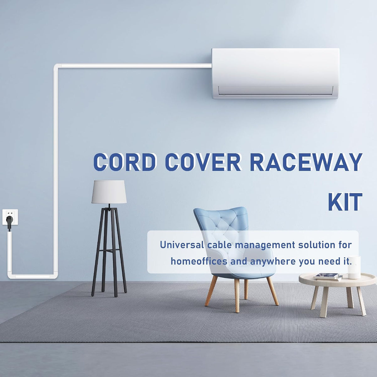 Cable Cover Wall - Cord Hiders for TV on Wall, 157 Inches Cable Cover Channel, White