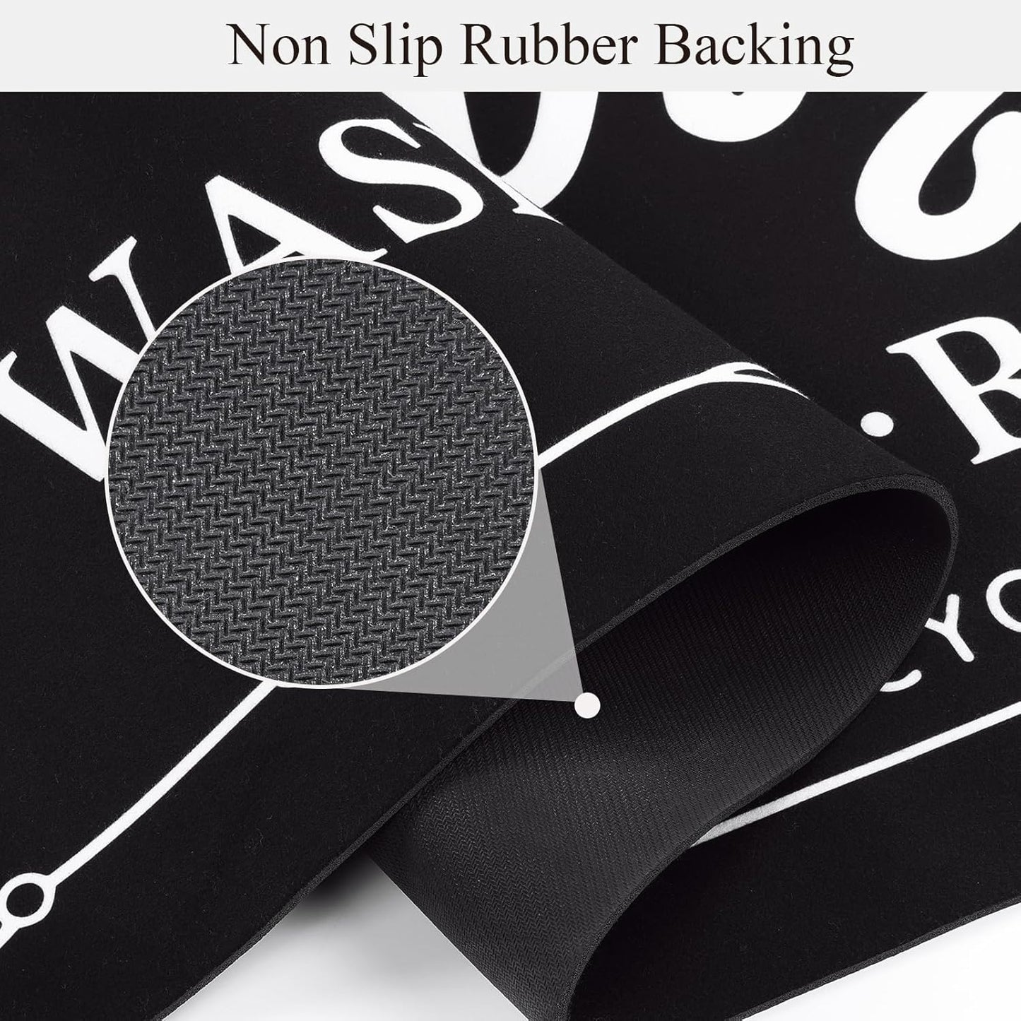 Pauwer Laundry Room Rug Runner 24"x60" Waterproof Rubber Laundry Mat Non Slip Kitchen Mats for Floor Washable Floor Mat Runner Rug for Farmhouse Mudroom Washroom Bathroom Decor