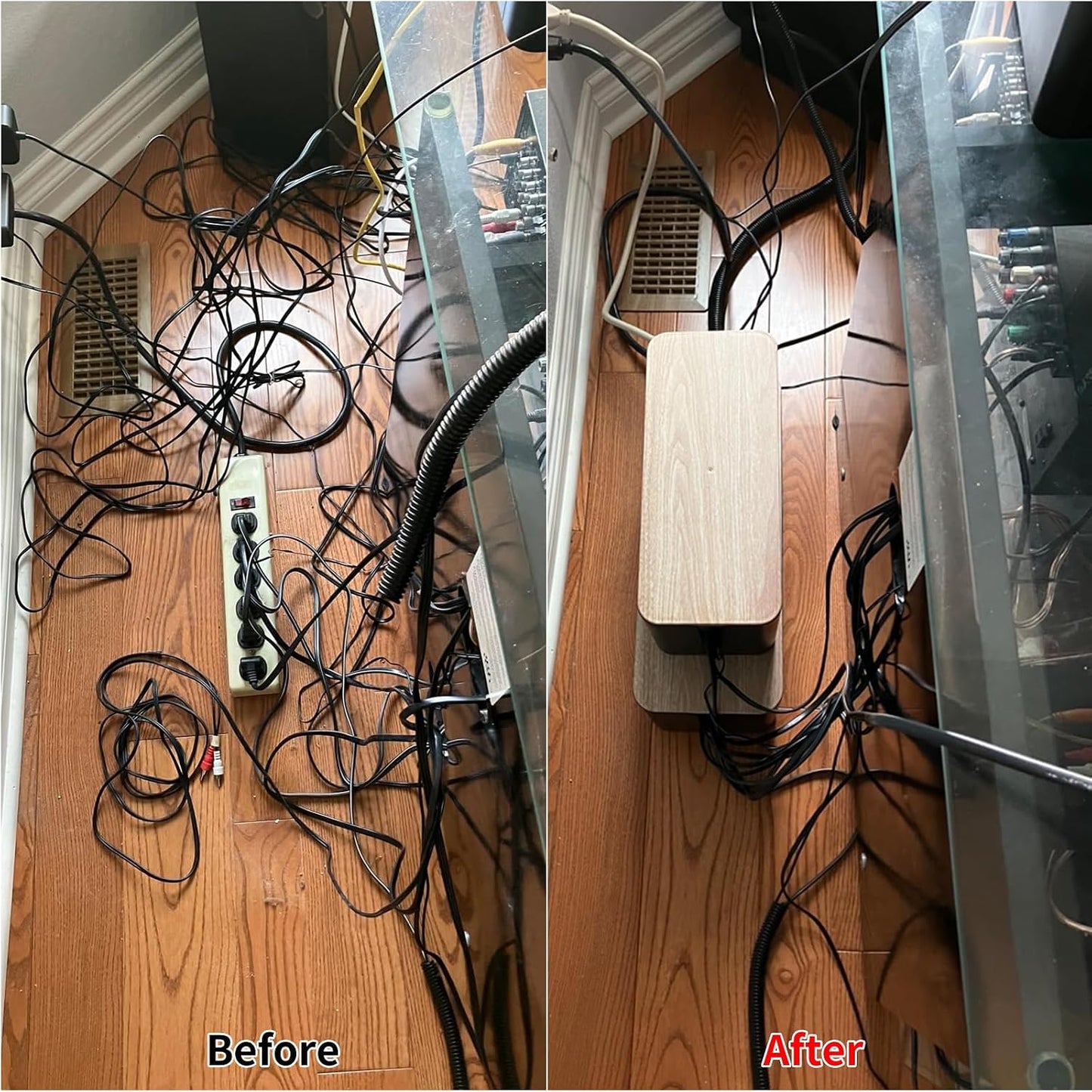 128PCS Cable Management Box 3Pack Cable Management Kit for Power Strip to Hide Wires,Cord Hider Boxes,Cord Box Safe ABS Material Wire Organizer of Cable Clips Sleeve for Home & Office, White