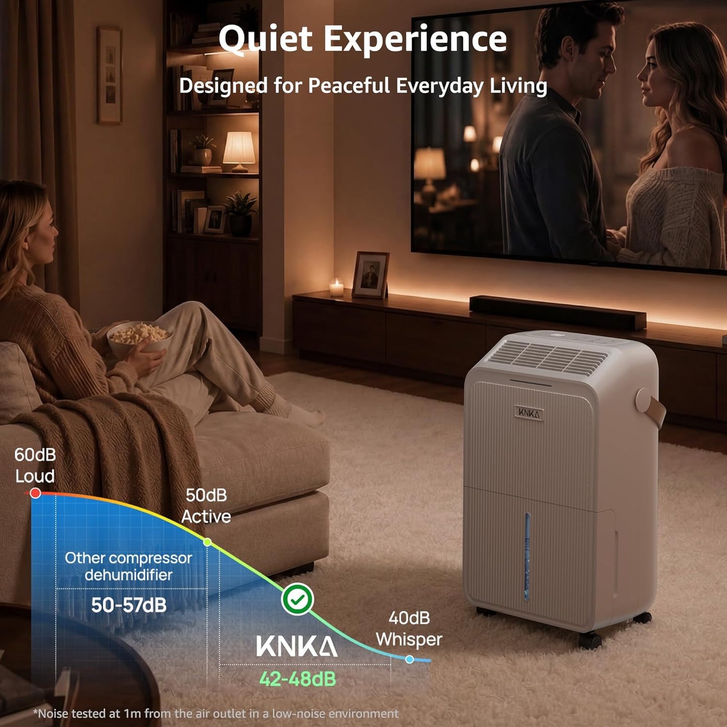 KNKA 2500 Sq.Ft Dehumidifier for Basement with Drain Hose Max 34 Pints, Dehumidifiers for Home, Bedroom, Bathroom, Large Room, Three Modes, Intelligent Humidity Control, Dry Clothes, 24HR Timer