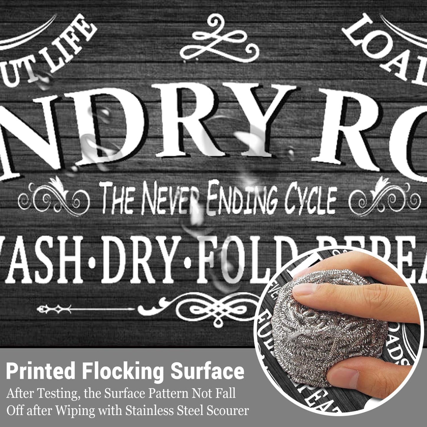 Non Slip Laundry Room Rug - Farmhouse Kitchen Floor Mat -Laundry Room Rug- Runner Decor -Washable Floor Carpet for Washroom Mudroom Kitchen Bathroom Hallway-20 x48