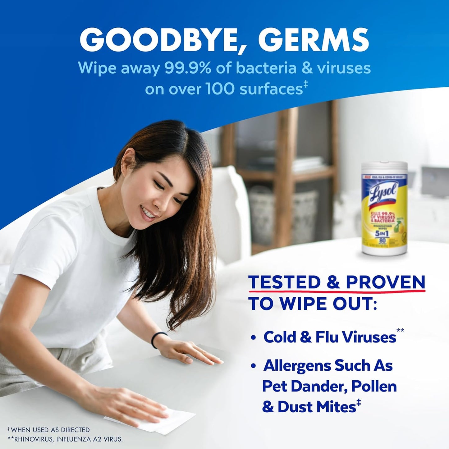 LYSOL Disinfecting Wipes, All Purpose Cleaner, Multi-Surface Antibacterial Cleaning Wipes, Household Cleaning Supplies, Dorm Essentials, Lemon & Lime Blossom Scent, 80 ct. (3 Pack)
