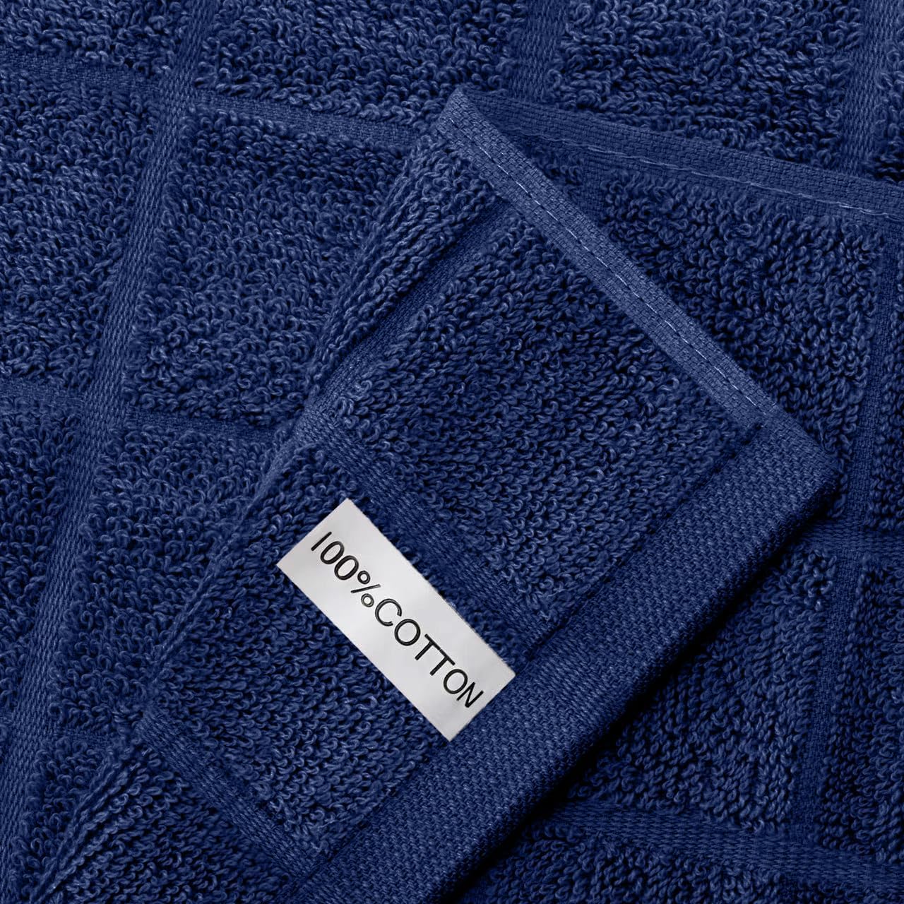 Oven Mitts Pot Holders Sets/Kitchen Towels and Dishcloths, Oven Gloves Kitchen Dish Towels 500 Degree Heat Resistant Potholders with Non-Slip Silicone Surface for Cooking, Grilling, Baking-Marine Blue