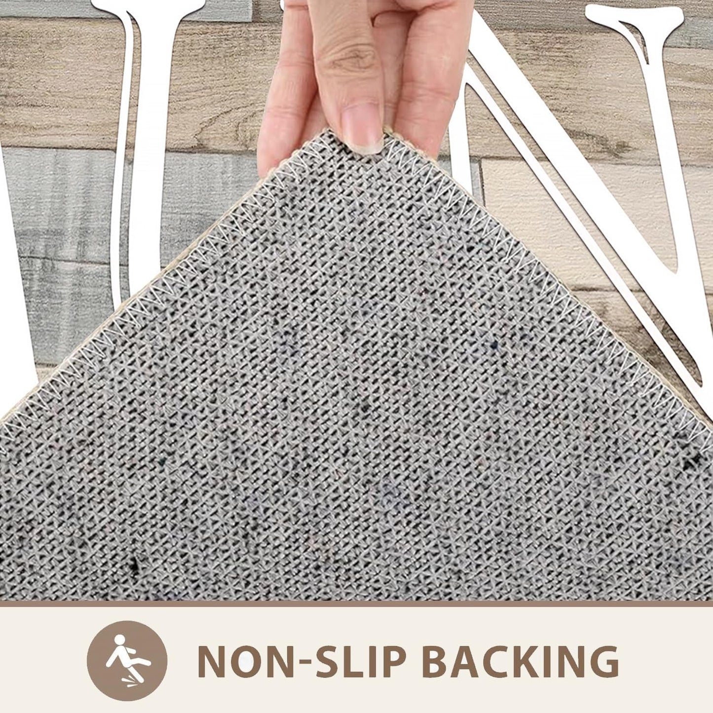 Laundry Room Rug Runner 20"X47" Grey Wood Non Slip Laundry Rugs and Mats for Laundry Room Decor Washable Runner Rugs for Farmhouse Kitchen Floor Bathroom Entryway Area Rugs