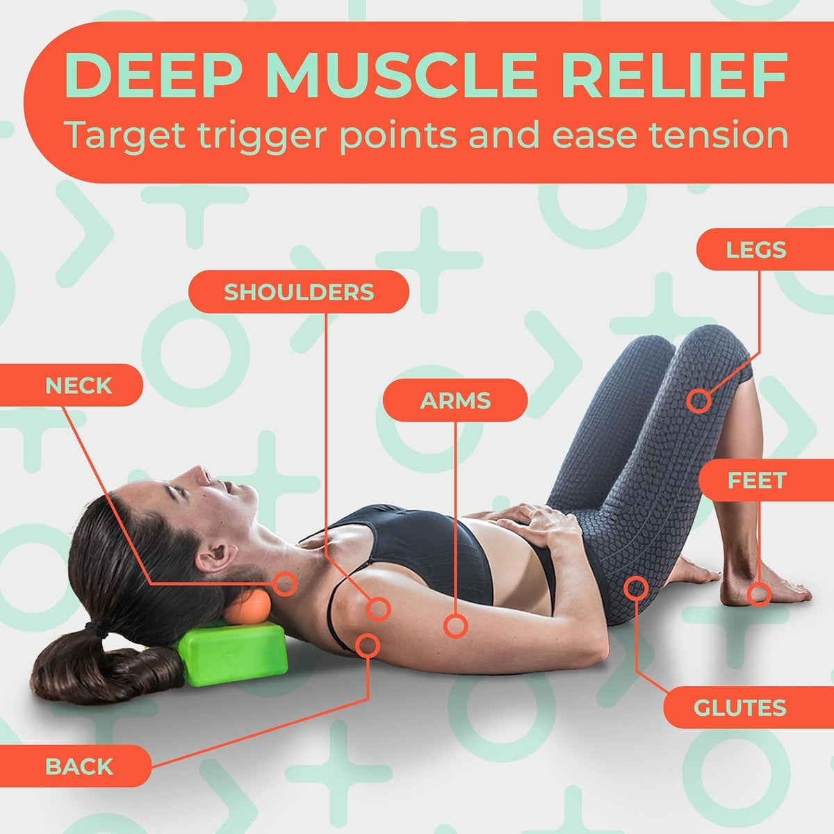 Deep Recovery Sport Yoga Deep Tissue Massage Ball Set, Extra Firm – Lacrosse Ball Size (2.5in) Myofascial Release Balls for Feet, Back, Neck, Legs, & Arms – Trigger Point & Mobility Therapy (2-Pack)